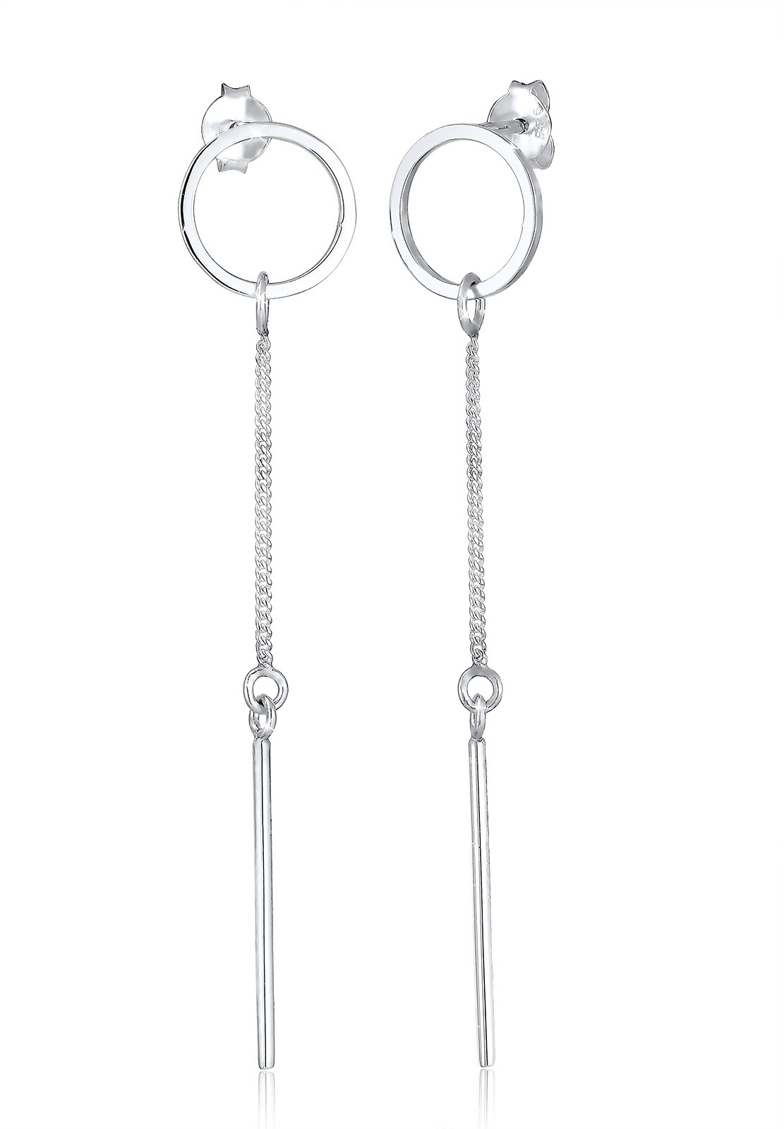 Elli Paar Ohrhänger »Kreis Stab Geo Minimal 925 Sterling Silber«