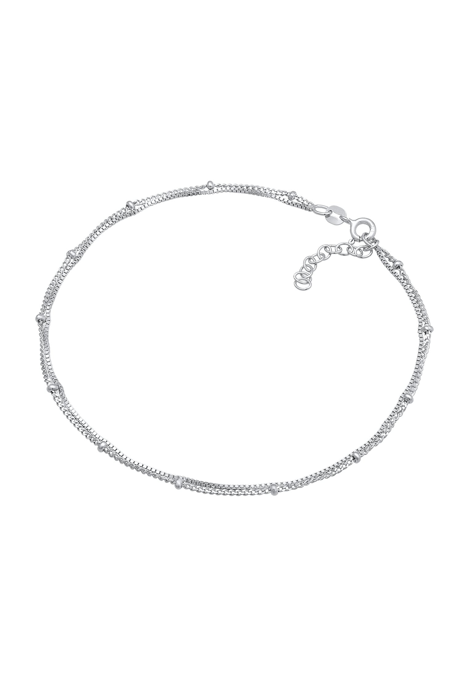 Elli Fußketten Set »Fußschmuck Kugel Gliederkette Layer Look 925 Silber«