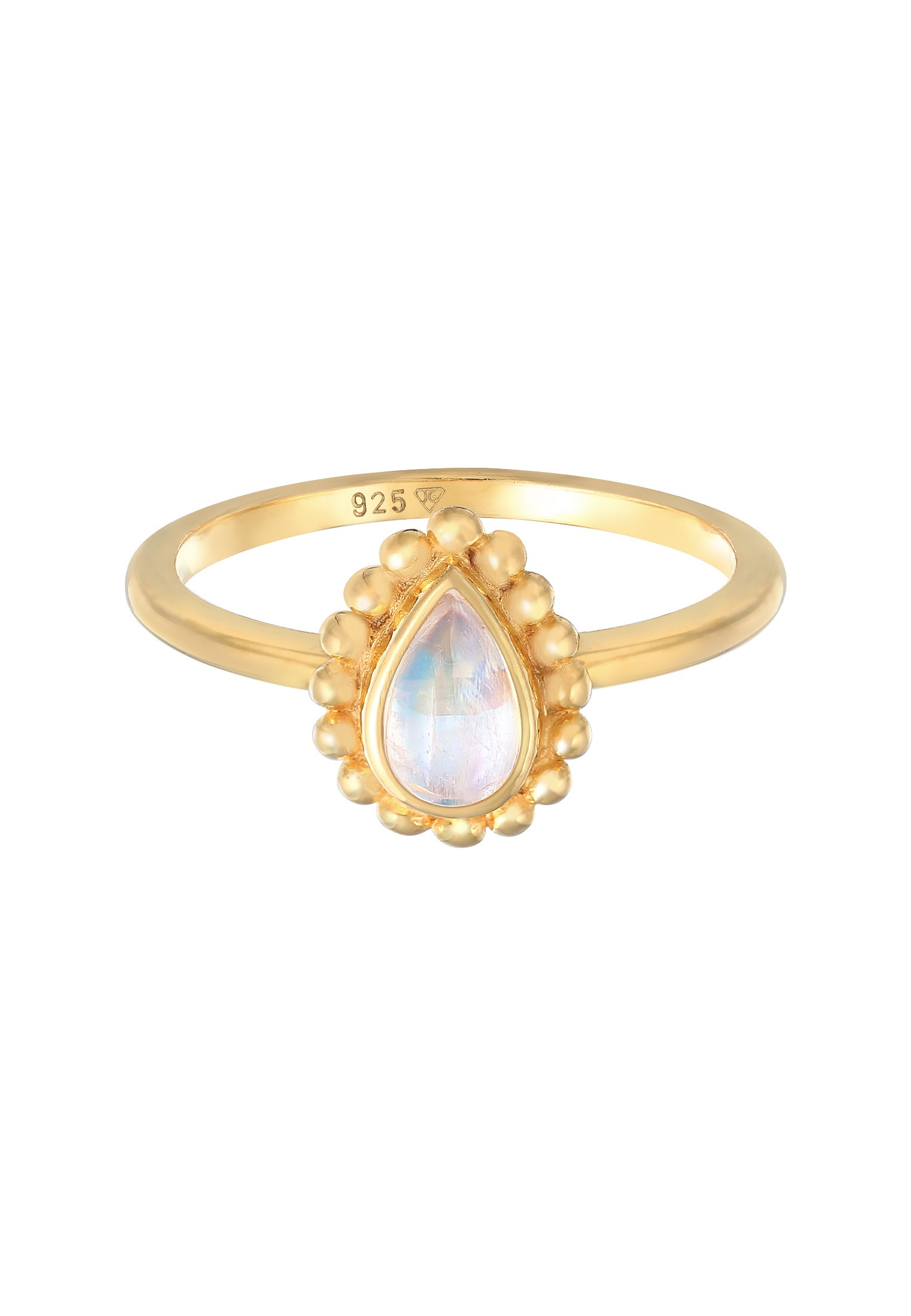 Elli Silberring »Ring Mondstein Tropfen Dots Kugel 925 Silber«