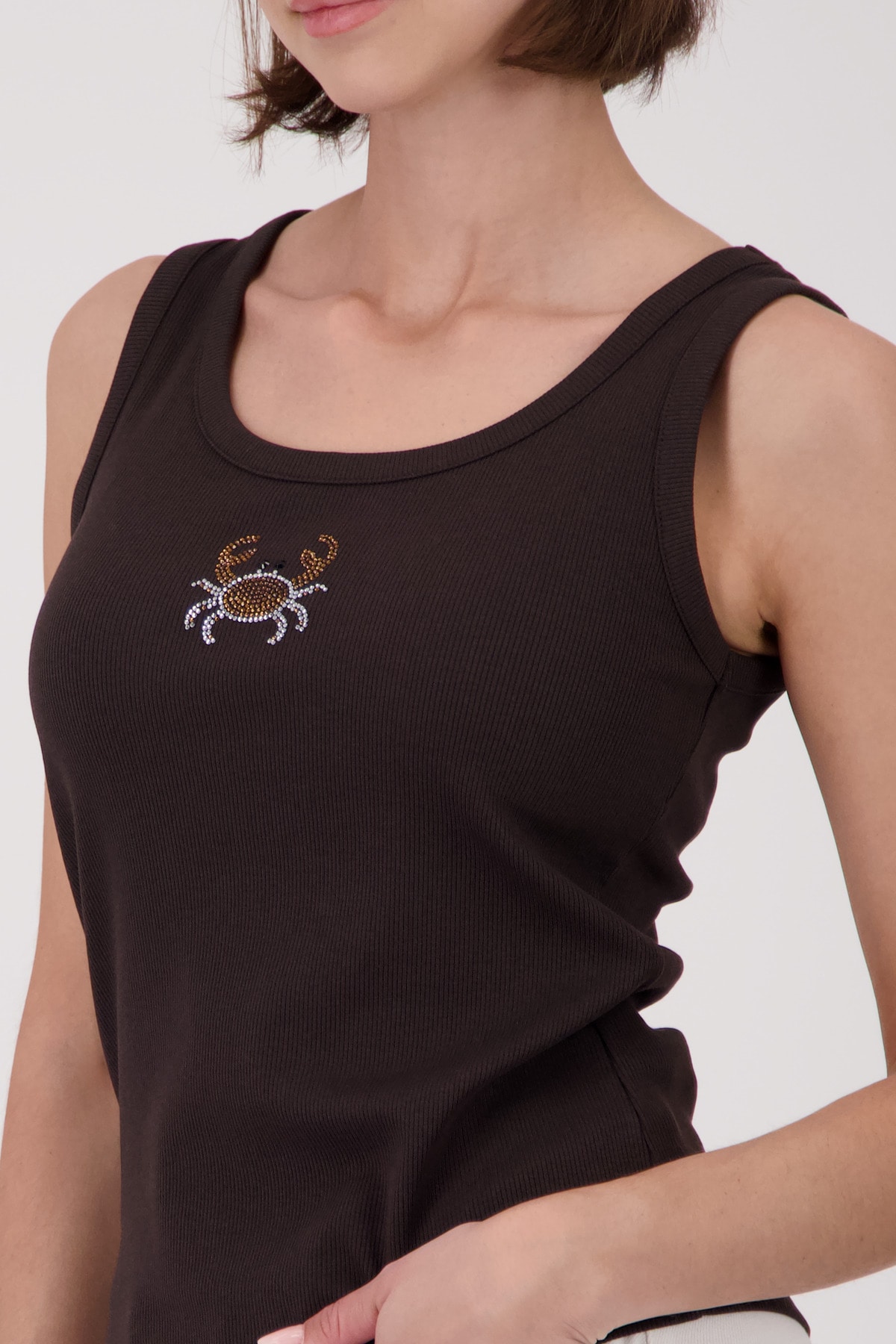 Monari Tanktop »Top Krebs« mit Glitzersteinchen