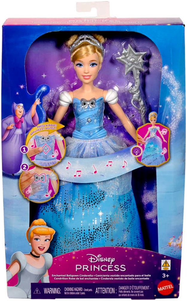 Mattel® Anziehpuppe »Disney Prinzessin, Cinderella-Puppe im bezaubernden Ballkleid«, mit Sond