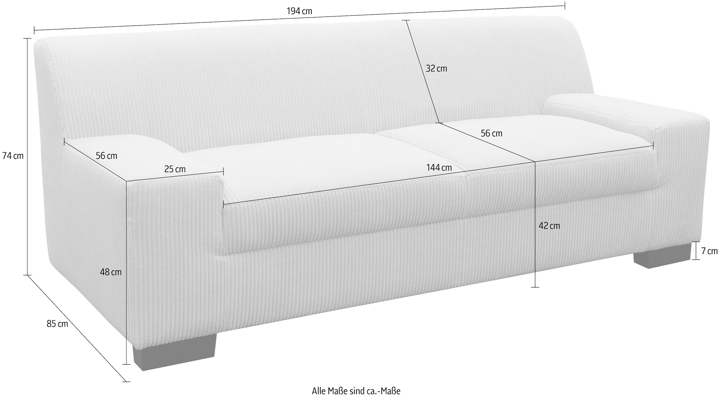 OTTO home 2-Sitzer »Faxe 194 x 85 cm, auch mit Schlaffunktion« aus pflegeleichtem, weichem Bezugsstoff