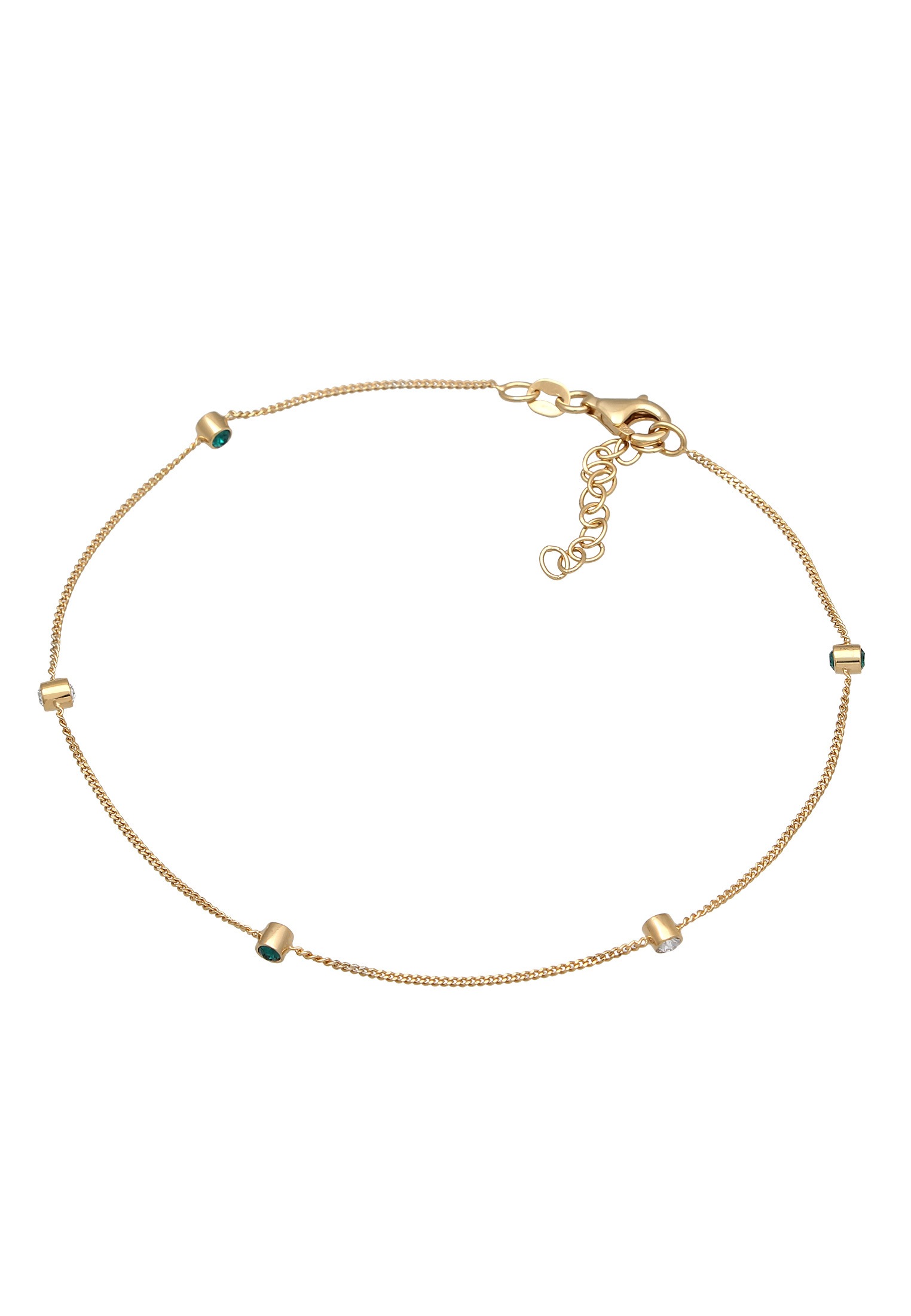 Elli Fußkette »Fußschmuck Fußkettchen 925 Silber, mit Kristallen von Swarovski®«