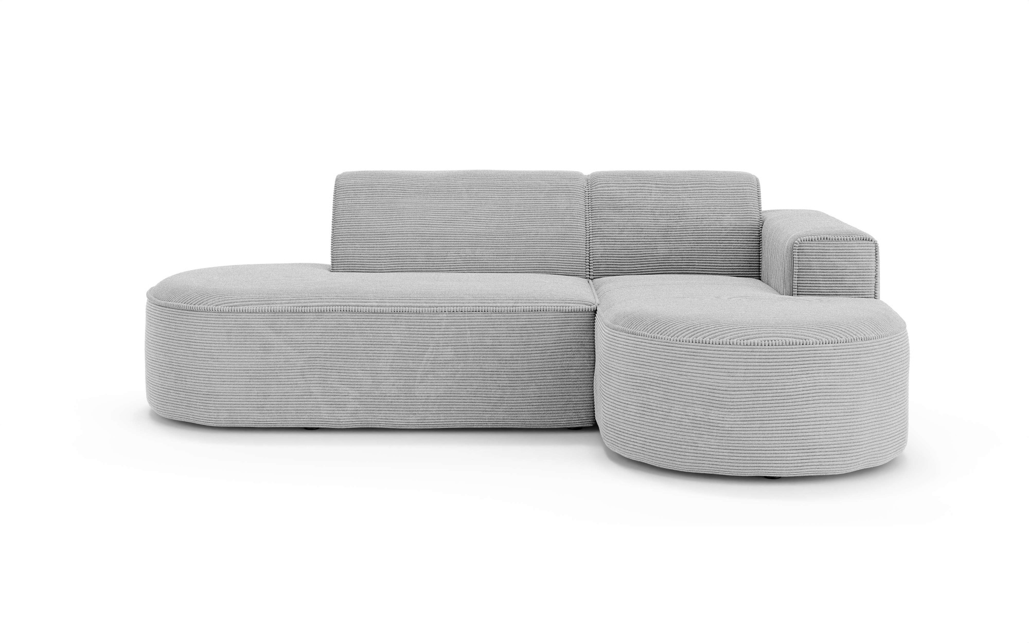 OTTO home Ecksofa »ADELLA Design-Sofa mit Recamiere rechts/links, 248/159/76 cm«, L-Form mit Wellenunterfederung, runde Form, auch in Cord