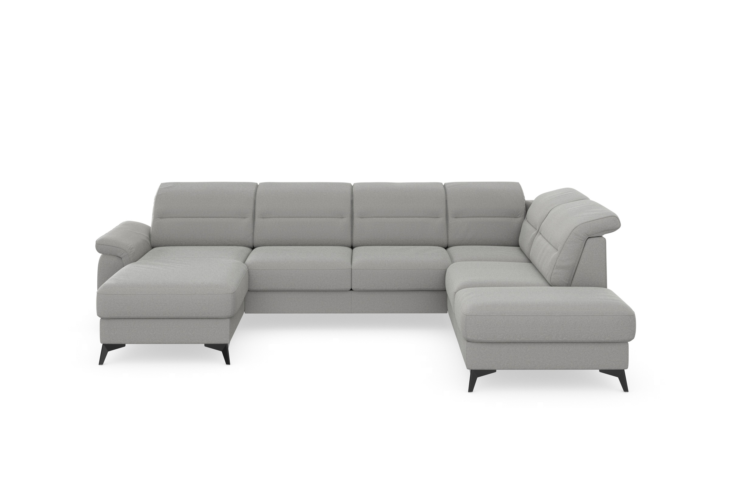 sit&more Wohnlandschaft »Sinatra U-Form«, optional mit Kopfteilverstellung und Armteilfunktion, Metallfüße