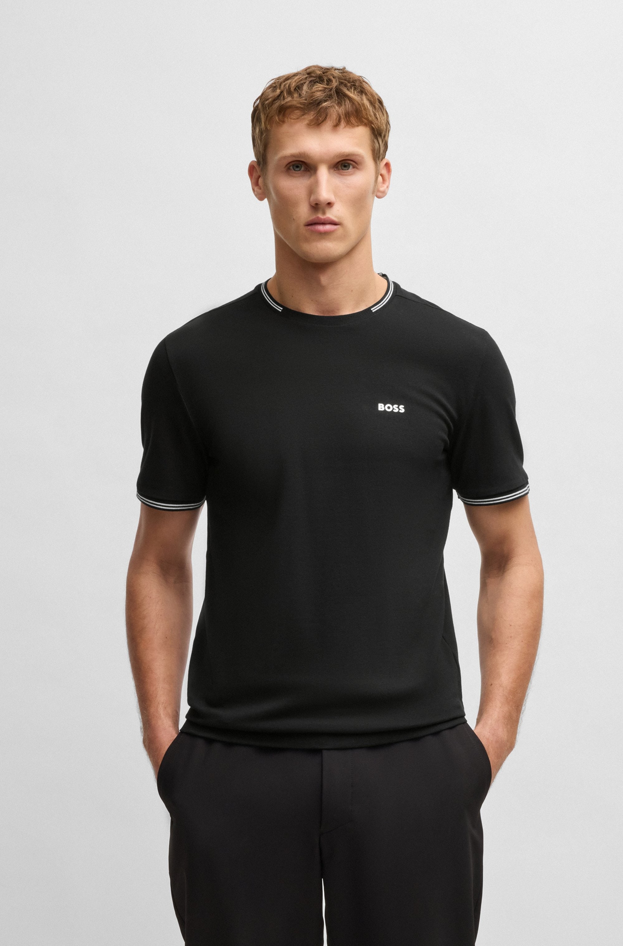 BOSS GREEN T-Shirt »Taul« aus softem Stretch-Baumwoll-Piqué, Regular Fit, Kühlend