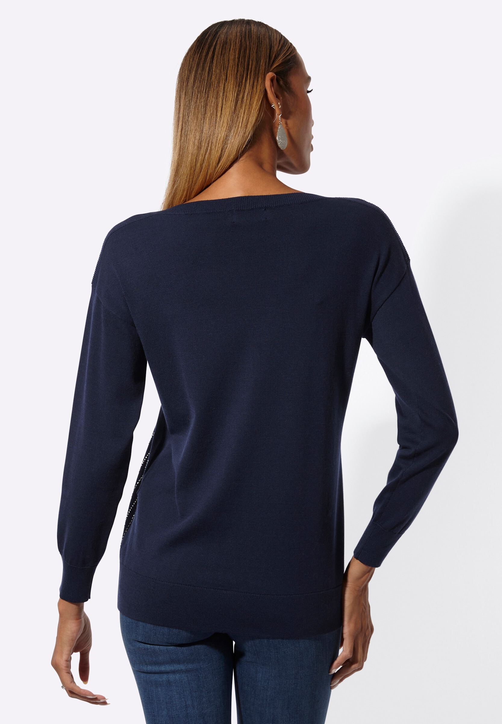 creation L Longpullover »Lyocell-Mix-Pullover Langarm-Pullover mit U-Boot-Ausschnitt«