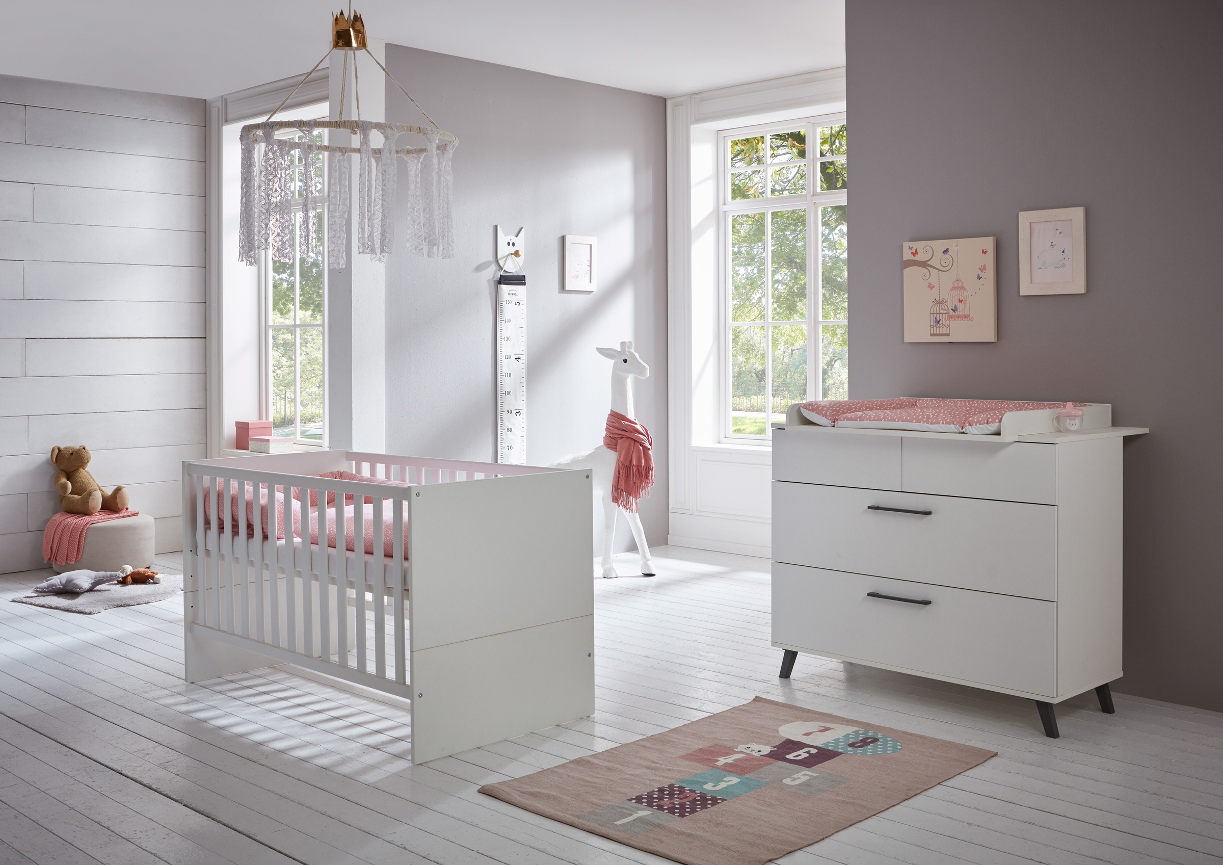 arthur berndt Babymöbel-Set »Amal«, (Spar-Set, 2 St.), mit Kinderbett und Wickelkommode; Made in Germany