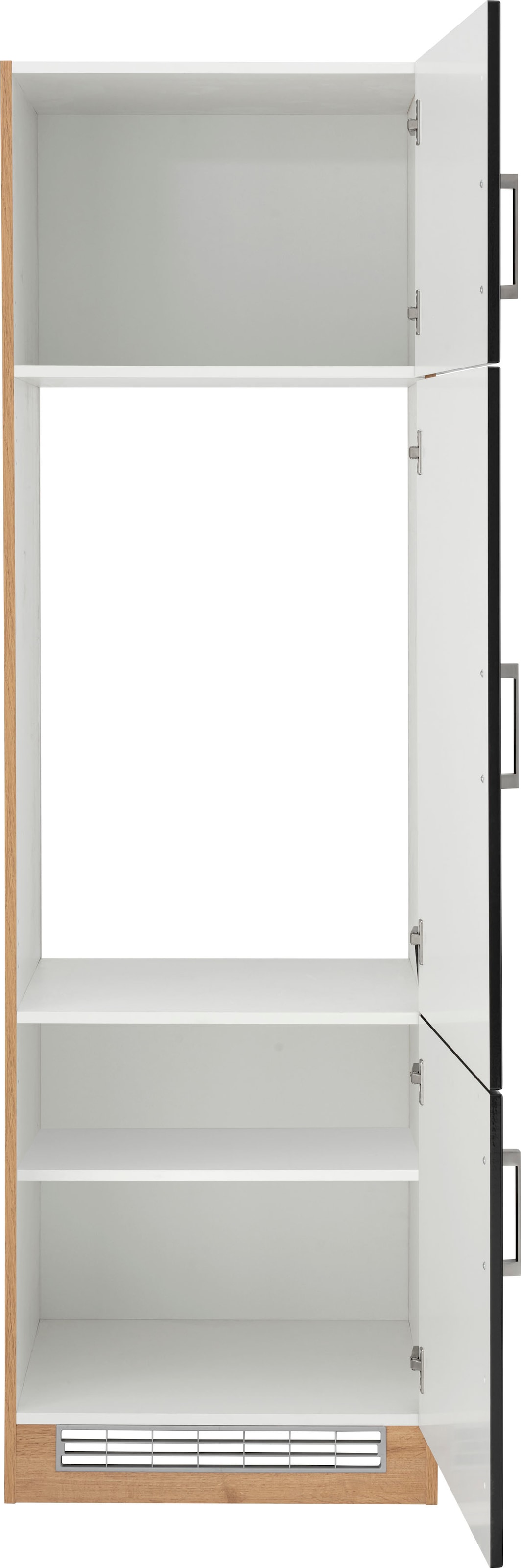 KOCHSTATION Kühlumbauschrank »KS-Tinnum«, 60 cm breit, 200 cm hoch, Metallgriffe, mit Nischenmaß 88 cm