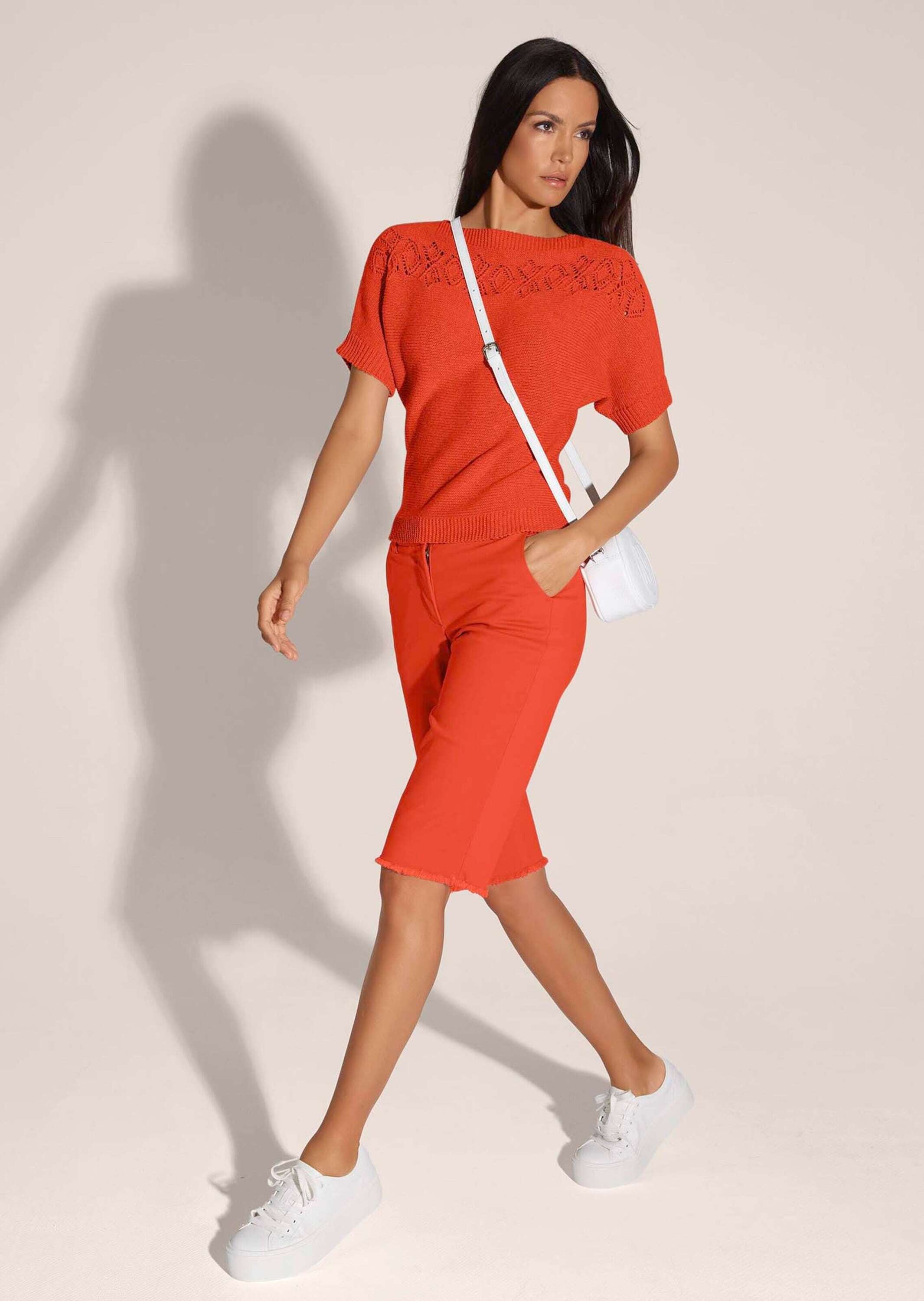 MADELEINE Longpullover »Pullover Halbarm-Pullover aus Baumwolle und Leinen«