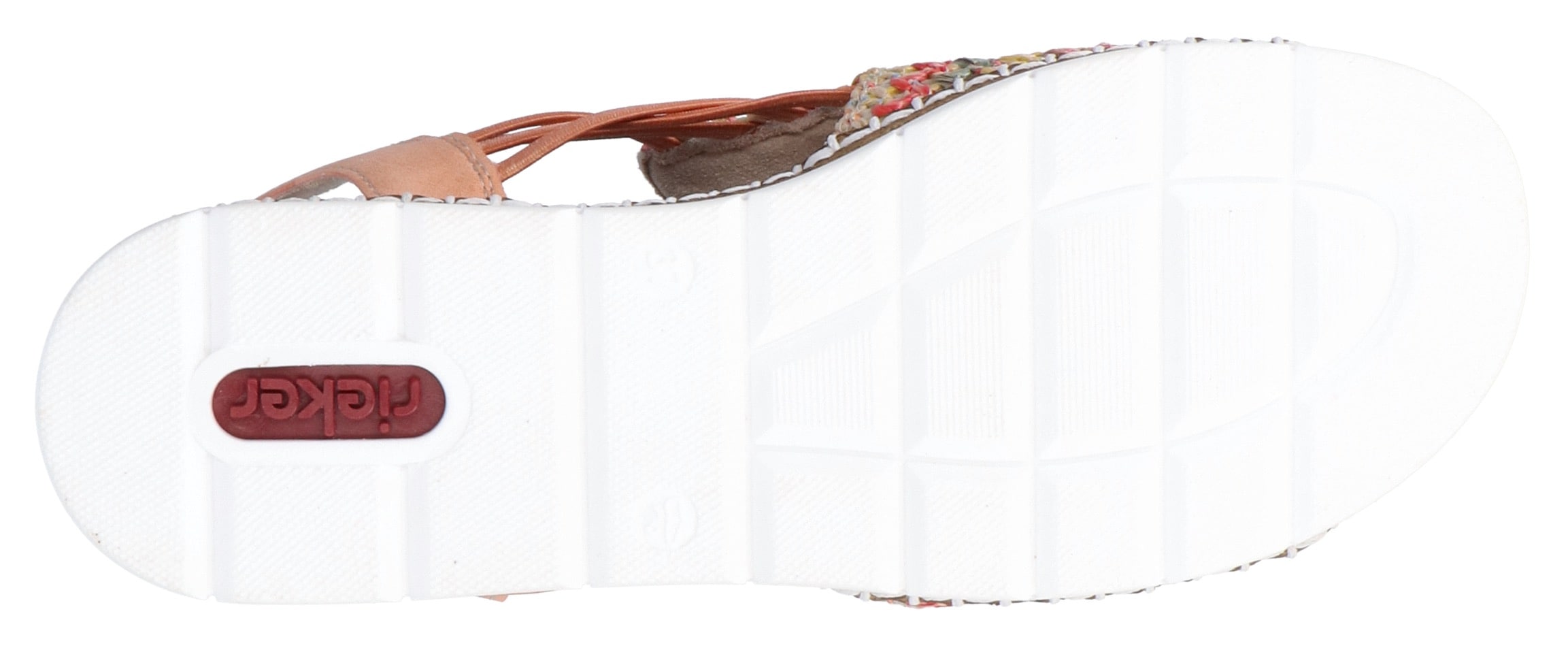 Rieker Sandale, Sommerschuh, Sandalette, Keilabsatz, in modischer Flechtoptik