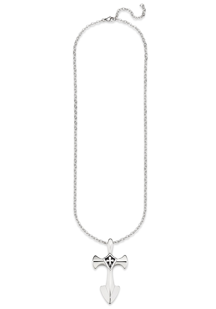 Bruno Banani Kette mit Anhänger »Schmuck Geschenk, Halskette Kreuz Ankerkette Silber Schwarz«