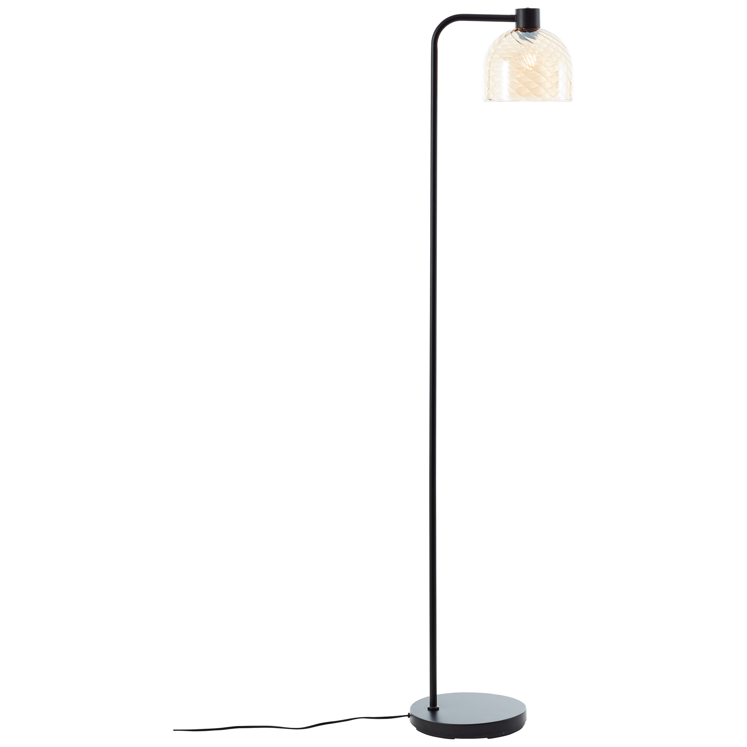 Brilliant Stehlampe »Casto« E27 1 Stk. 153 x 25 x 33 cm, E27, Glas/Metall, bernsteinfarben/schwarz