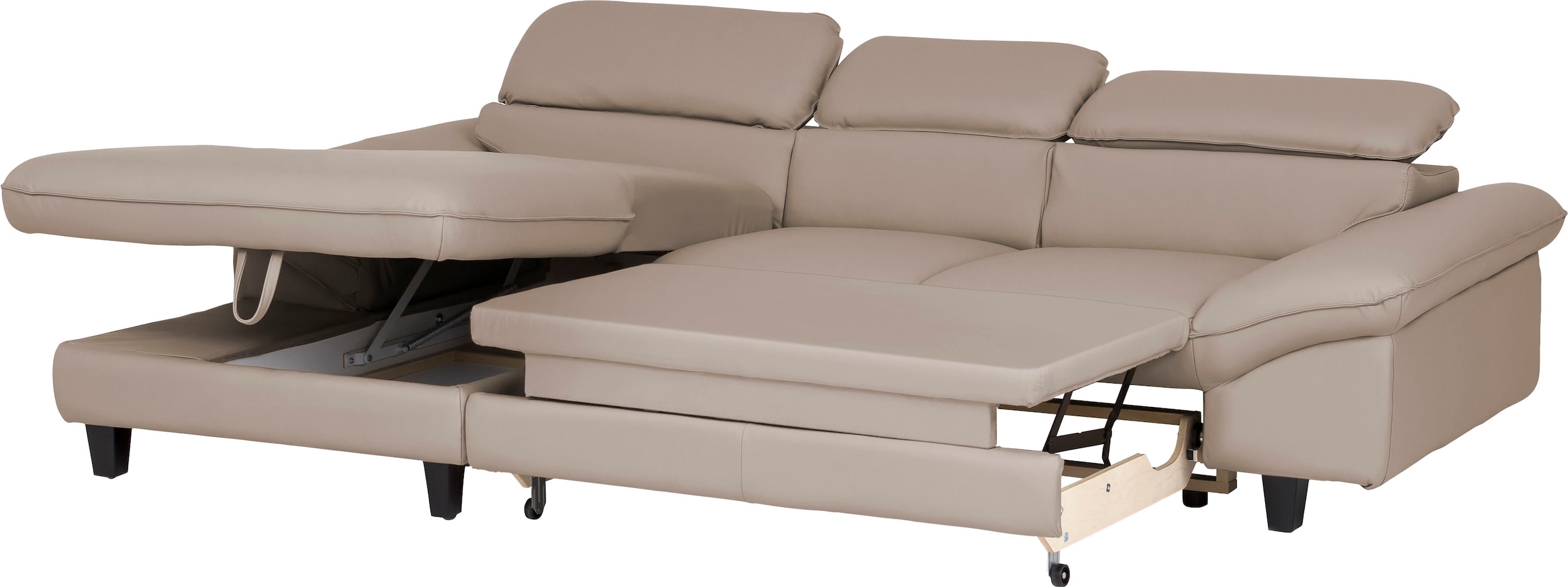 Home affaire Ecksofa »Pilot L-Form«, mit Kopfteilverstellung, optional Bettfunktion und Bettkasten
