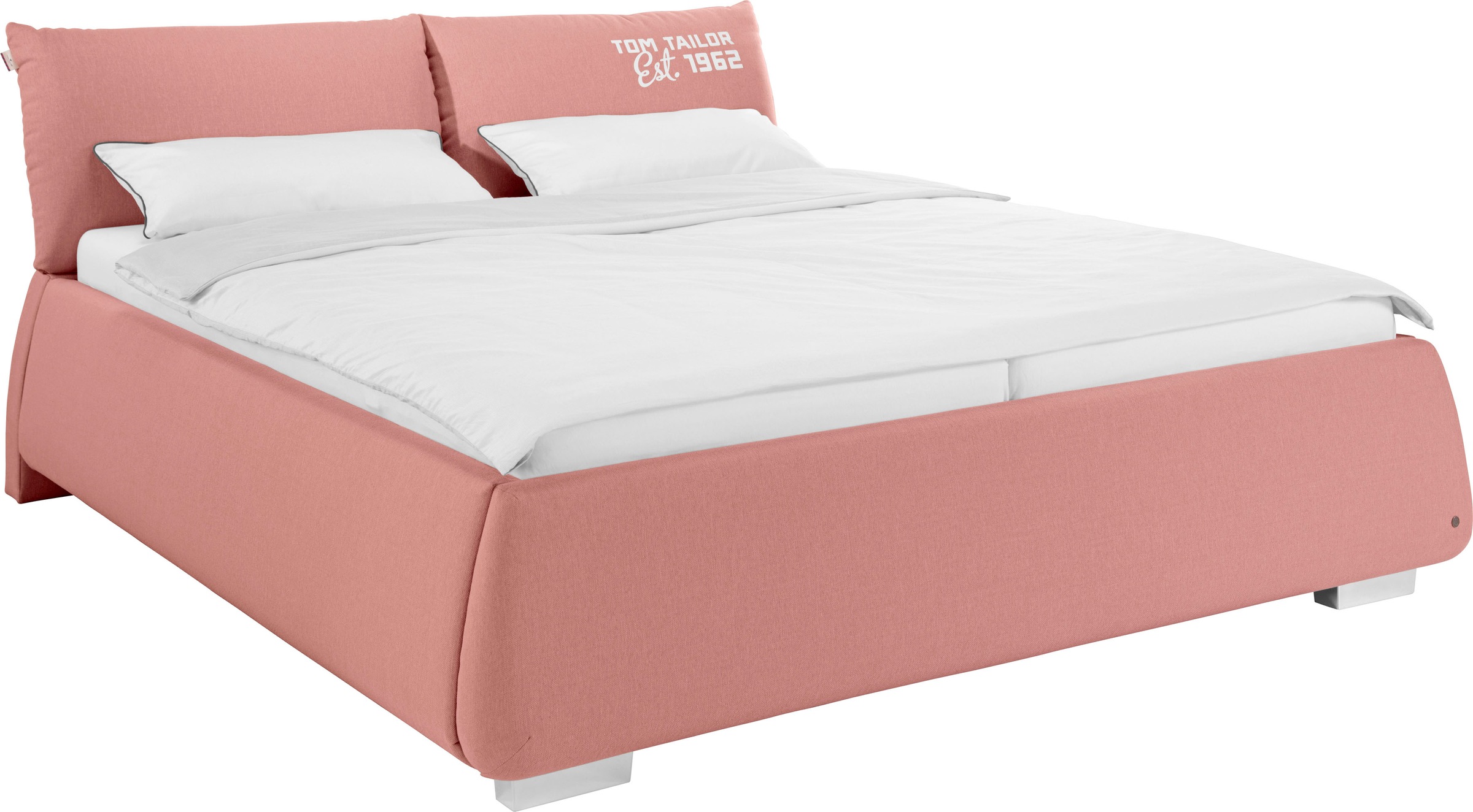 TOM TAILOR Polsterbett »SOFT PILLOW«, mit Kopfteil in Kissenform mit TOM TAILOR Fashion Print, wahlweise mit Lattenrost und Matratze