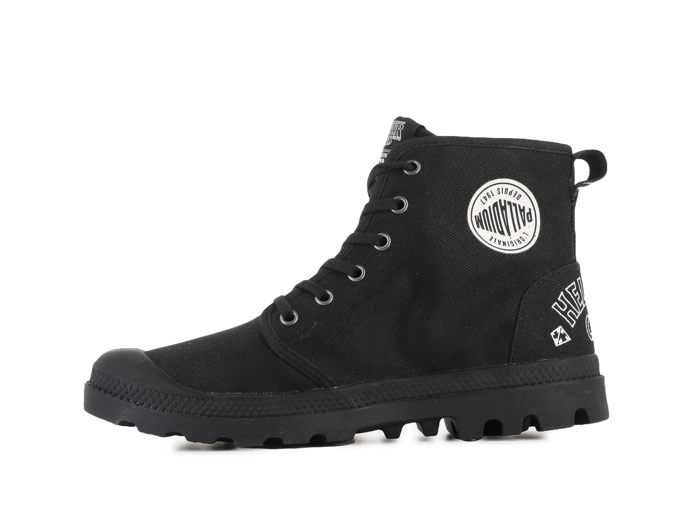 Palladium Schnürboots »STRANGER THINGS X PAMPA HELLFIRE«, Schnürstiefel aus Canvas mit Print