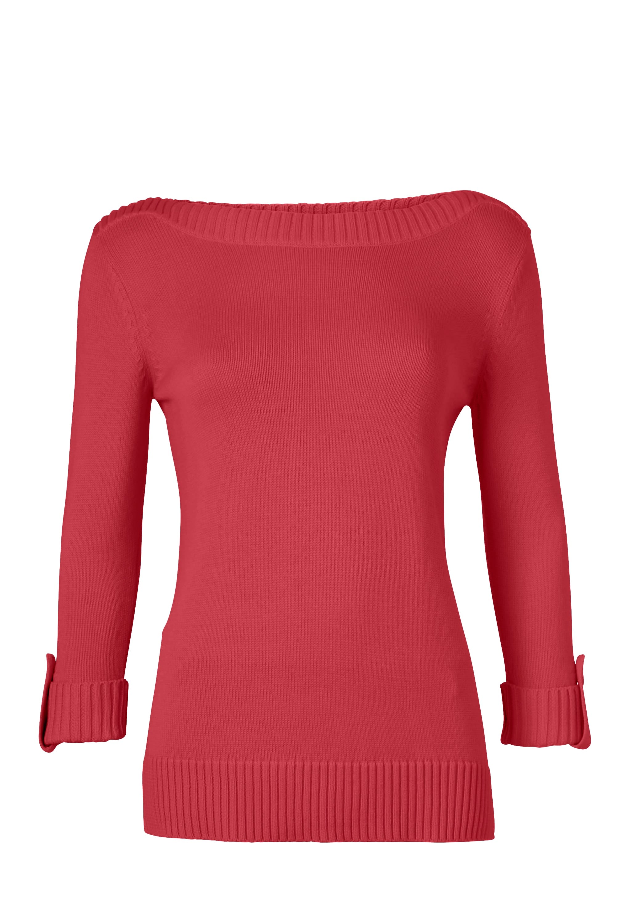 Witt Longpullover »Pullover 3/4 Arm-Pullover mit Zierriegel am Ärmel«