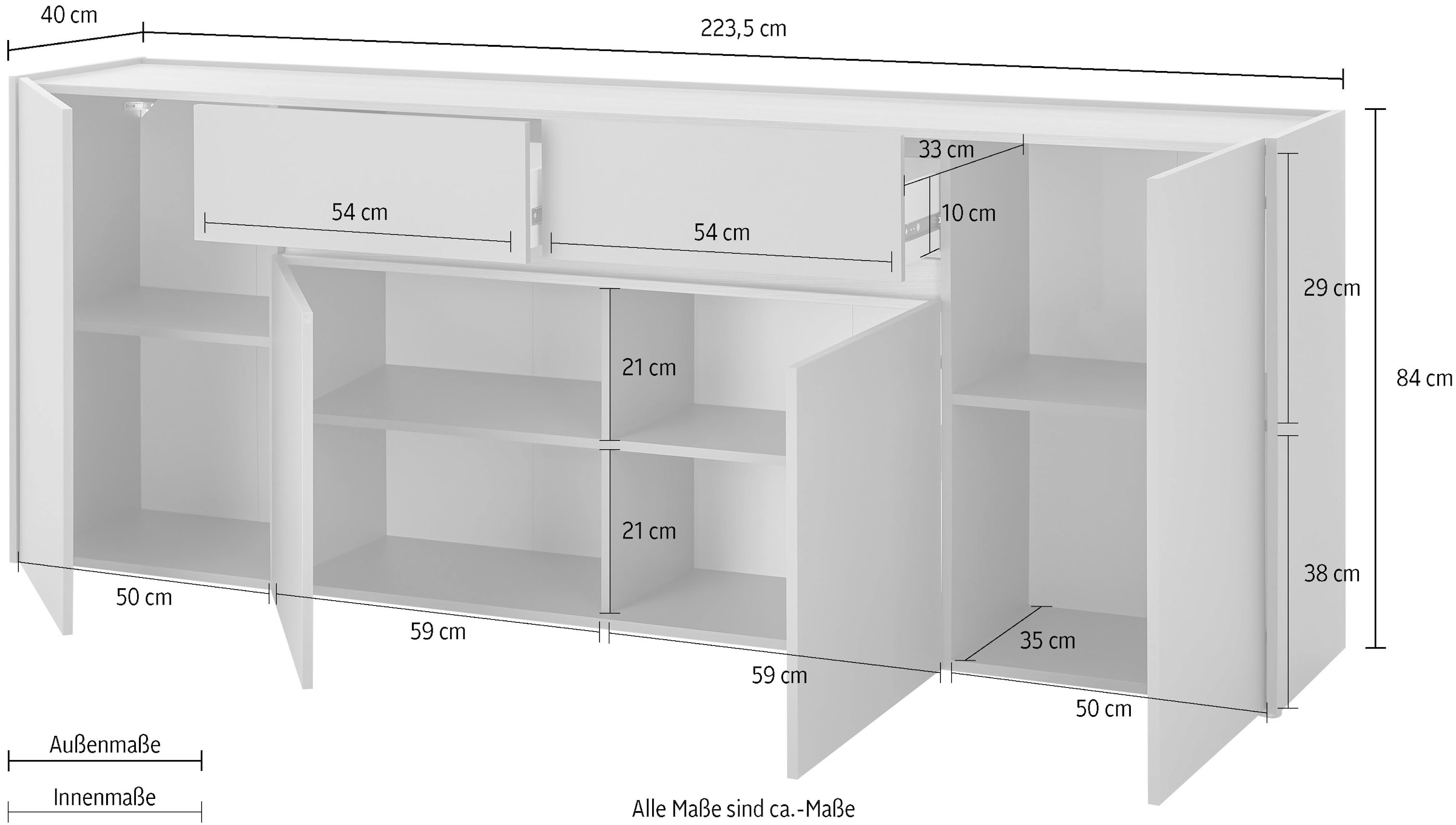 INOSIGN Sideboard »City/Giron, moderner Schrank, Kommode, Stauraumschrank«, zeitlos, modern, ausreichend Stauraum, vielseitig einsetzbar
