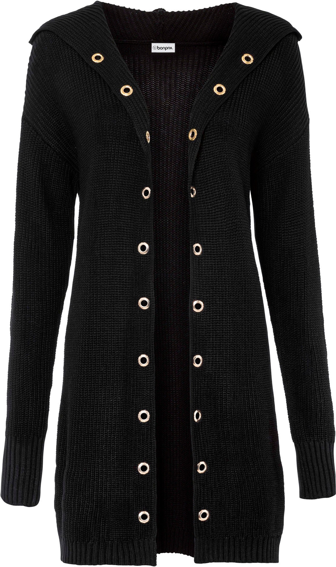 bonprix Longstrickjacke »Longstrickjacke mit Kapuze« schmale Passform, mit Kapuze, eleganter Stil