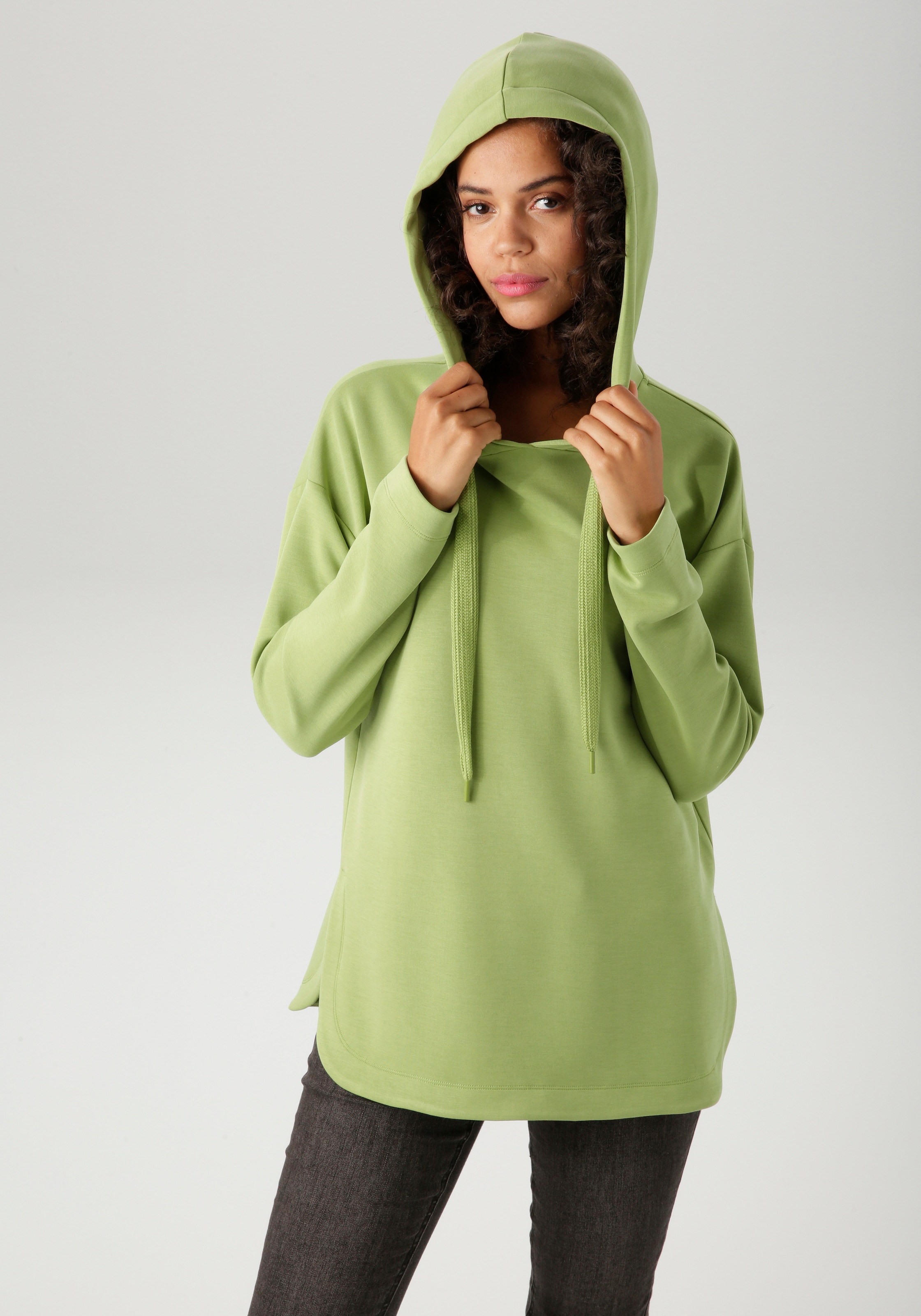 Aniston CASUAL Sweatshirt, mit Bindeband an der Kapuze - NEUE KOLLEKTION