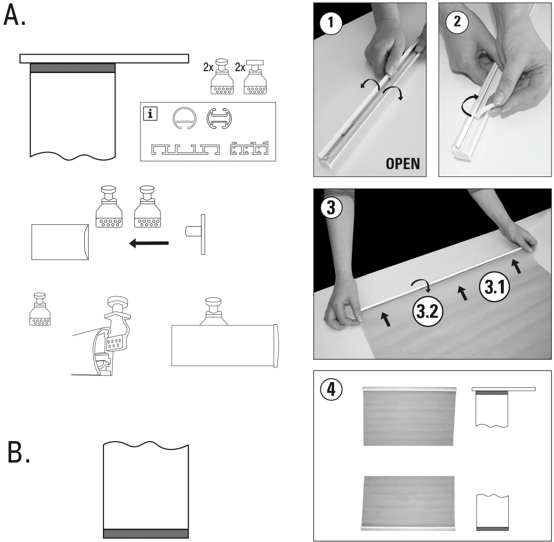 GARDINIA Beschwerungsgewicht »Unterprofil zum Klipsen« Serie Flächenvorhang-Technik Atlanta 3-läufig