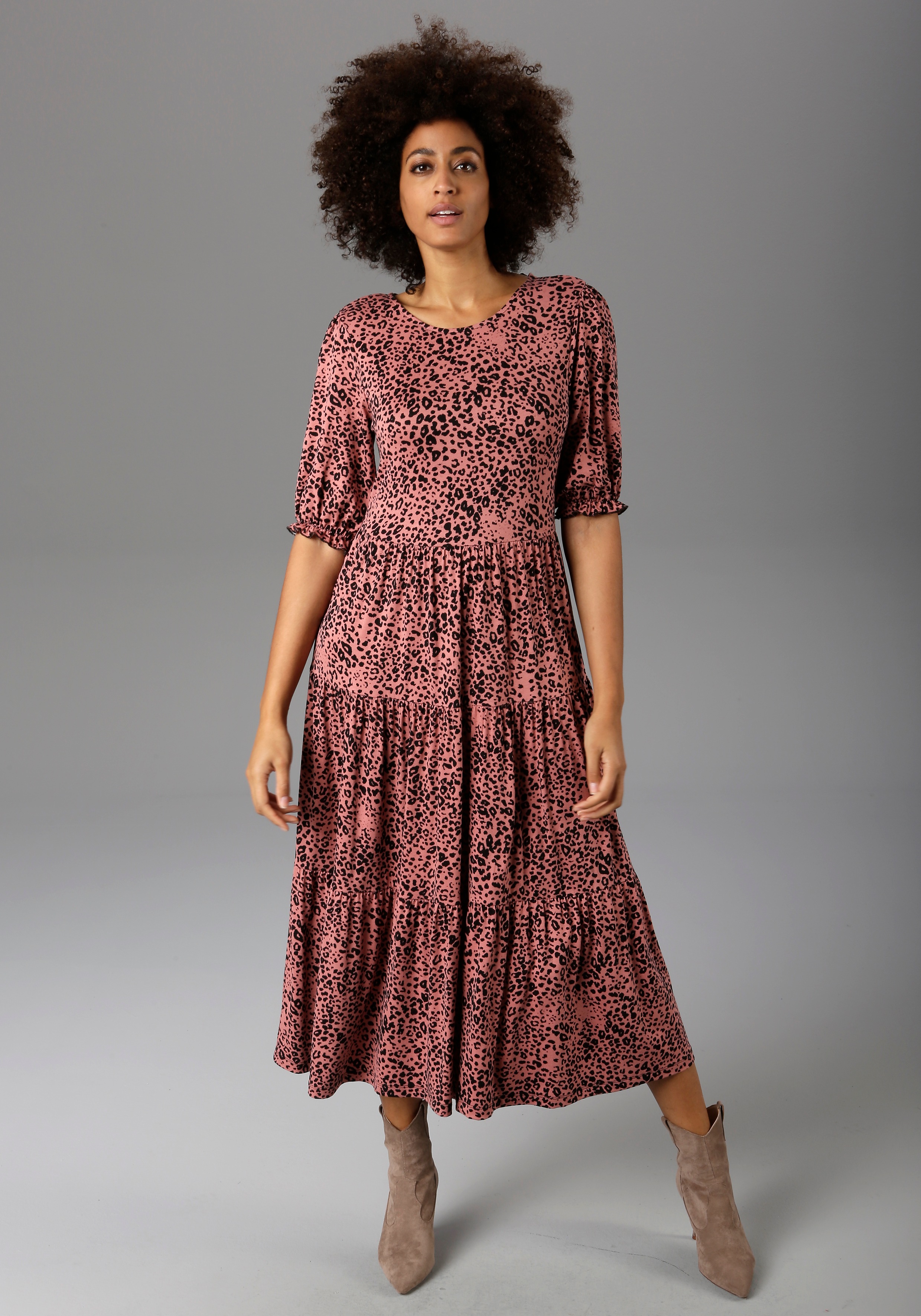Aniston CASUAL Jerseykleid, mit Animal-Print - NEUE KOLLEKTION
