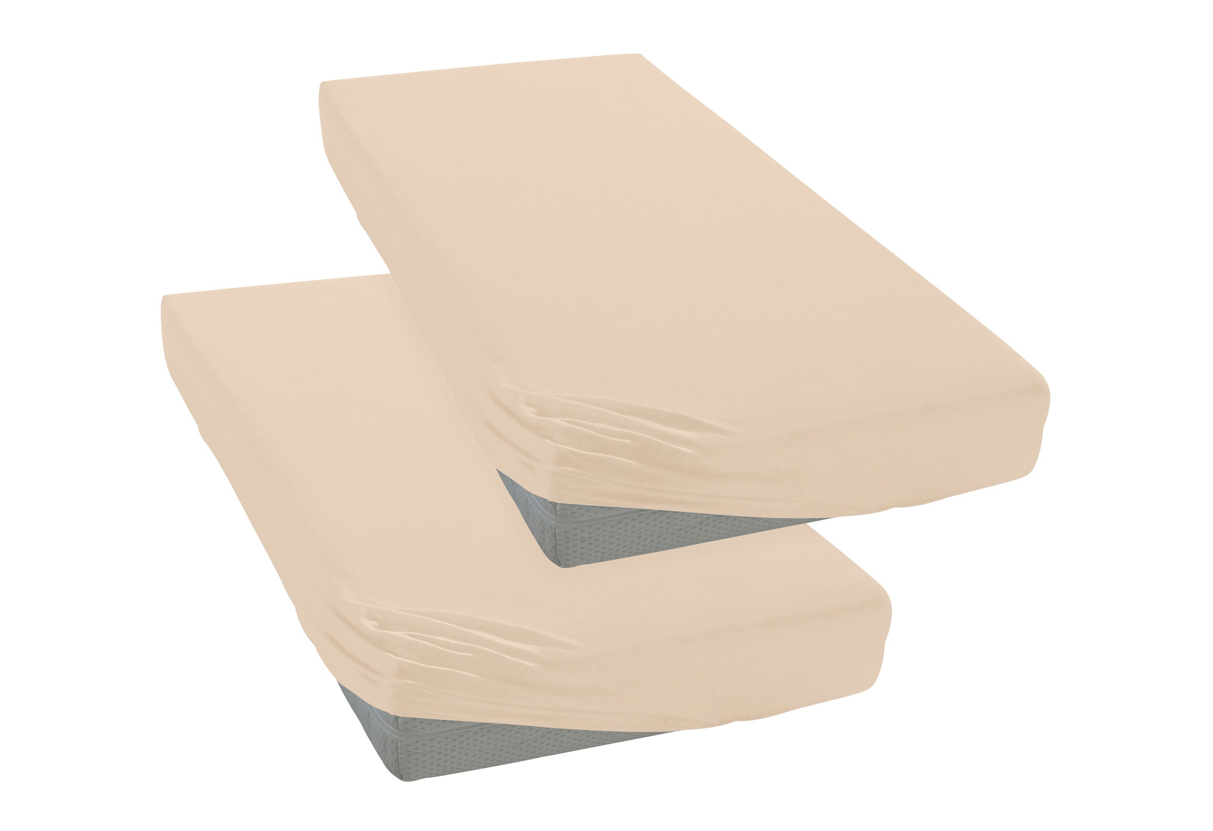 My Home Spannbettlaken »PAPRIKA« Bettlaken in beige, Größe 90x200 28