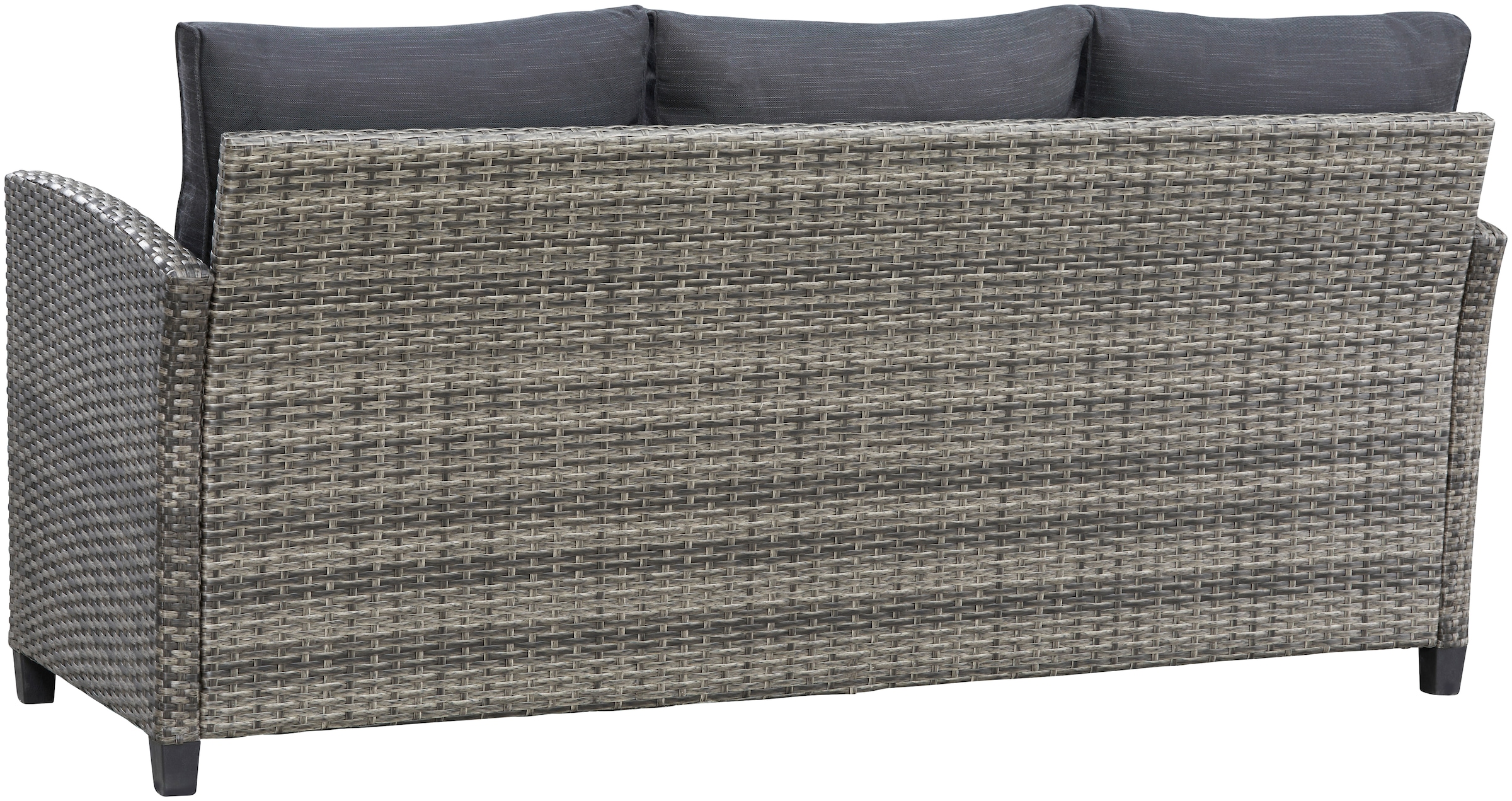 KONIFERA Gartenlounge-Set »Amsterdam«, (Set, 16 tlg., 1x 3er Sofa, 1x 2 Sessel, 2x Hocker, 1xTisch 144,5x74x67cm,Polyrattan), Stahl, Ablagefläche unter dem Tisch, Loungeset