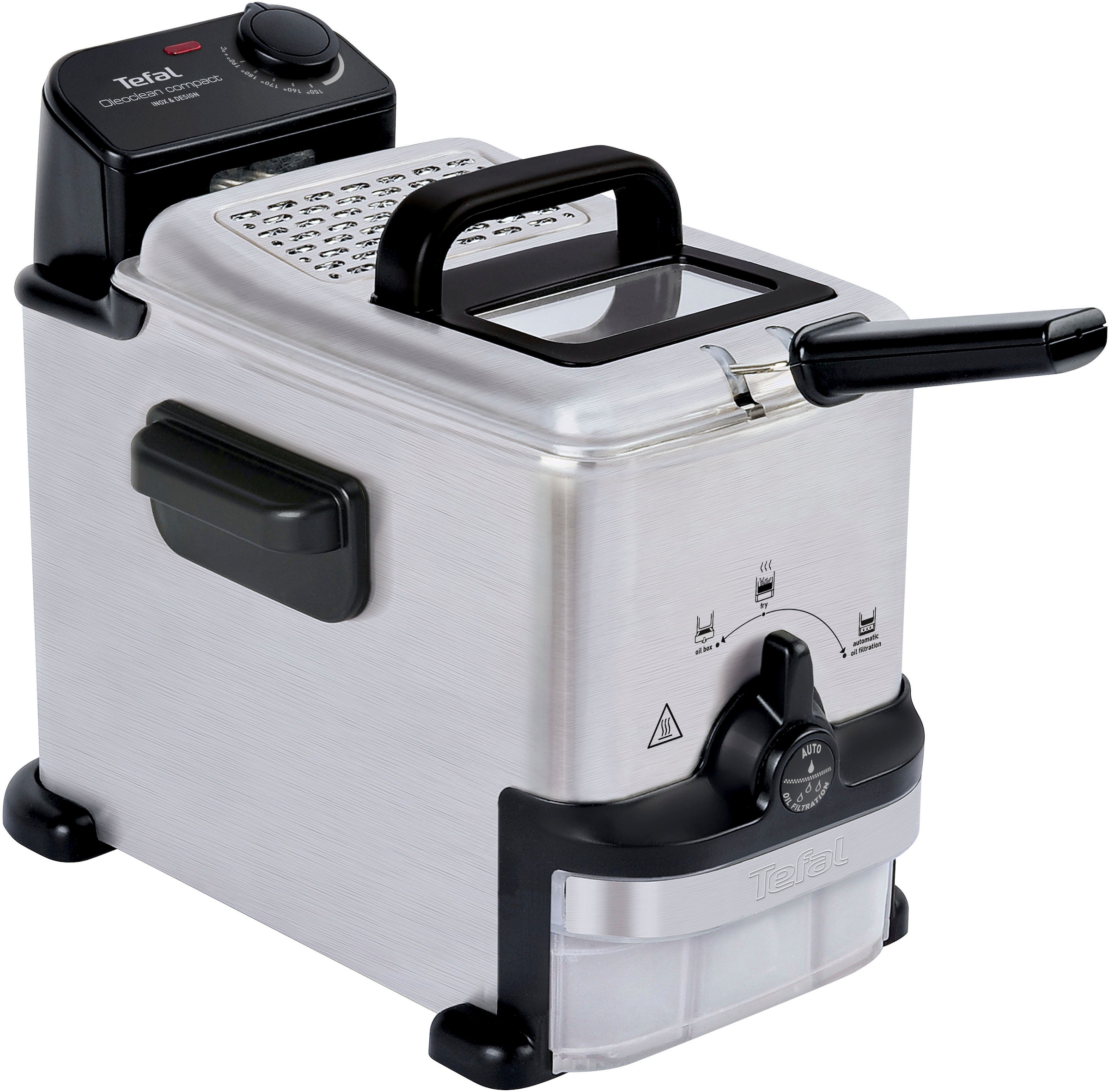 Fritteuse »FR7016 Oleoclean Compact«, 1500 W, Fassungsvermögen 2 l, 2 L, Deckel mit...