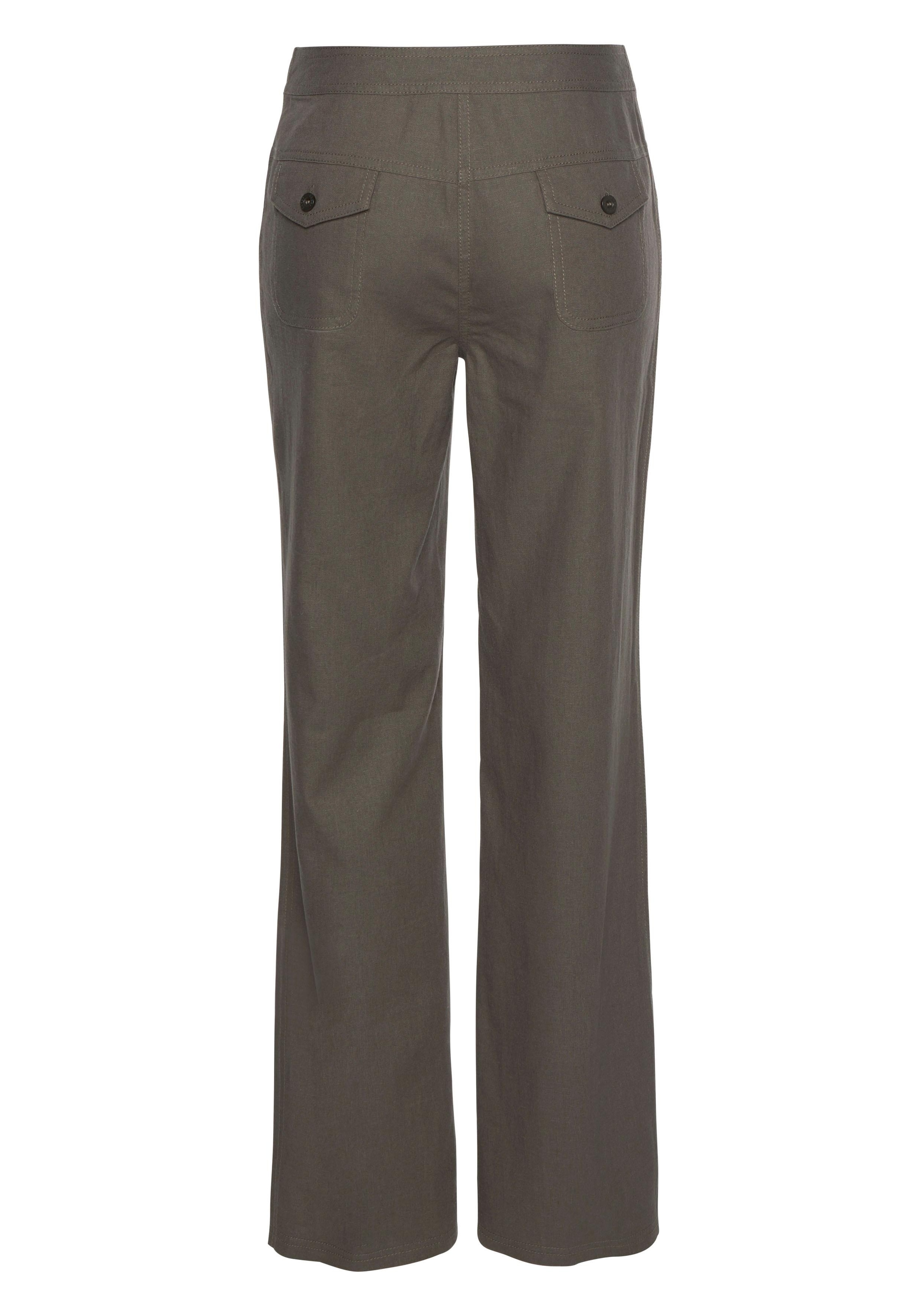 Aniston CASUAL Leinenhose, mit Bindeband