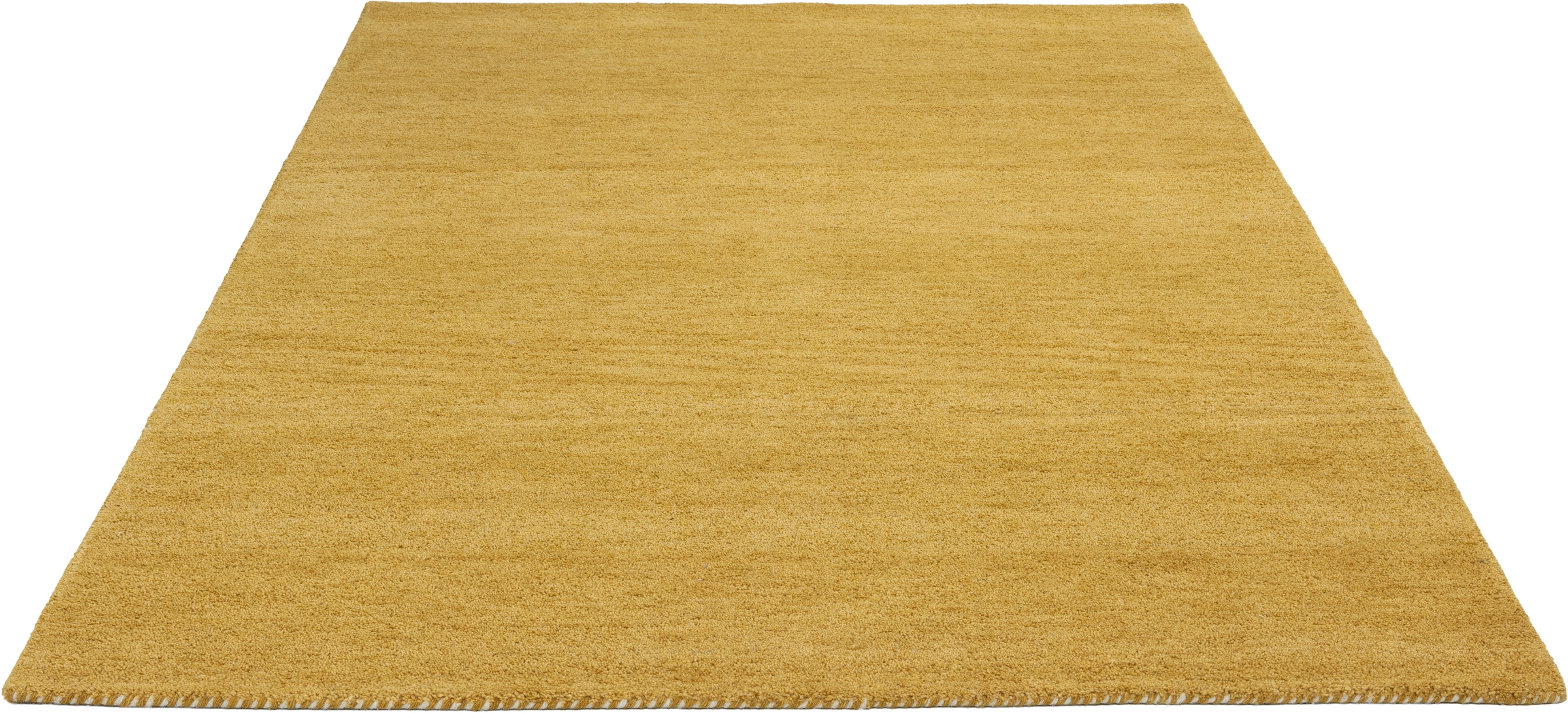 THEKO Wollteppich »Gabbeh Uni, Handgefertigt, meliert, auch als Läufer erhältlich, Wolle« rechteckig 14 mm Höhe Schlafzimmer, Wohnzimmer, Esszimmer, auch als Läufer oder rund