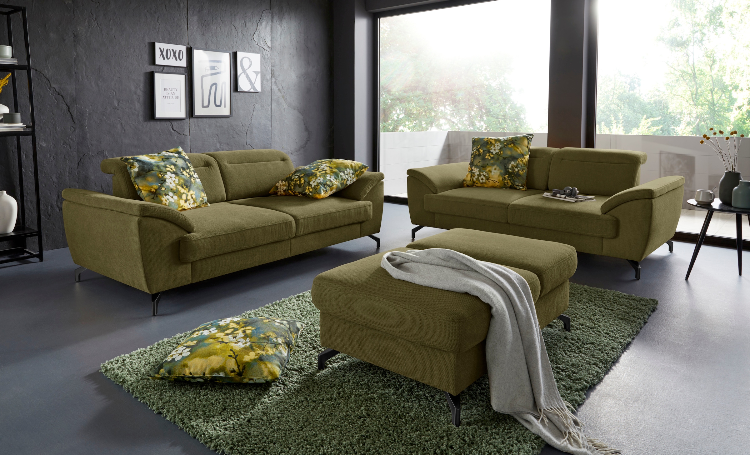sit&more Hocker »Percy«, Fußhöhe 12 cm, mit Klappfunktion, wahlweise in 2 Fußfarben