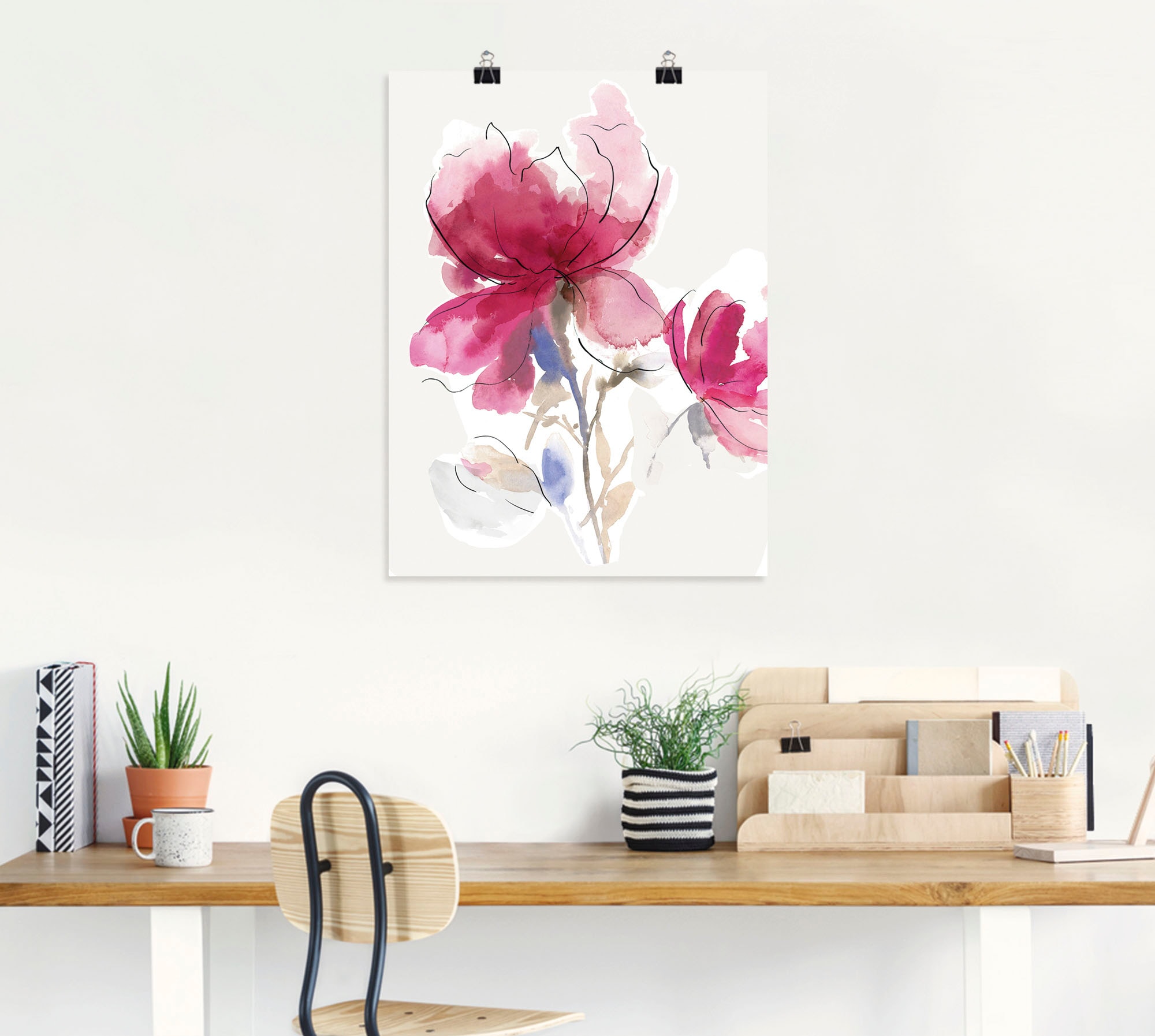 Artland Wandbild »Rosige Blüte I.« Blumenbilder 1 Stk. tlg. als Alubild, Leinwandbild, Poster in verschied. Größen
