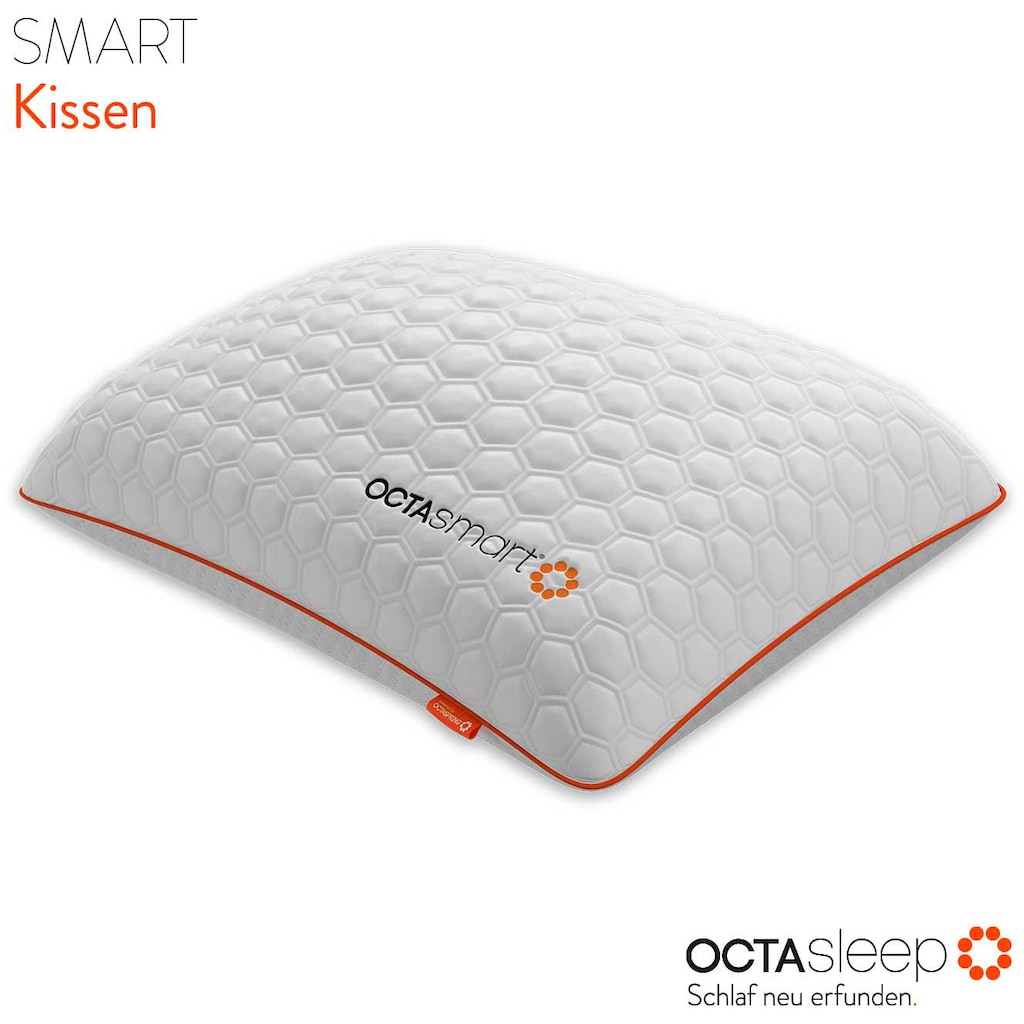 OCTAsleep Nackenstützkissen »Octasleep Smart Pillow«, Füllung: 100% Polyester, Bezug: 99% Polyester, 1% Elasthan, (1 St.), Kopfkissen atmungsaktiv