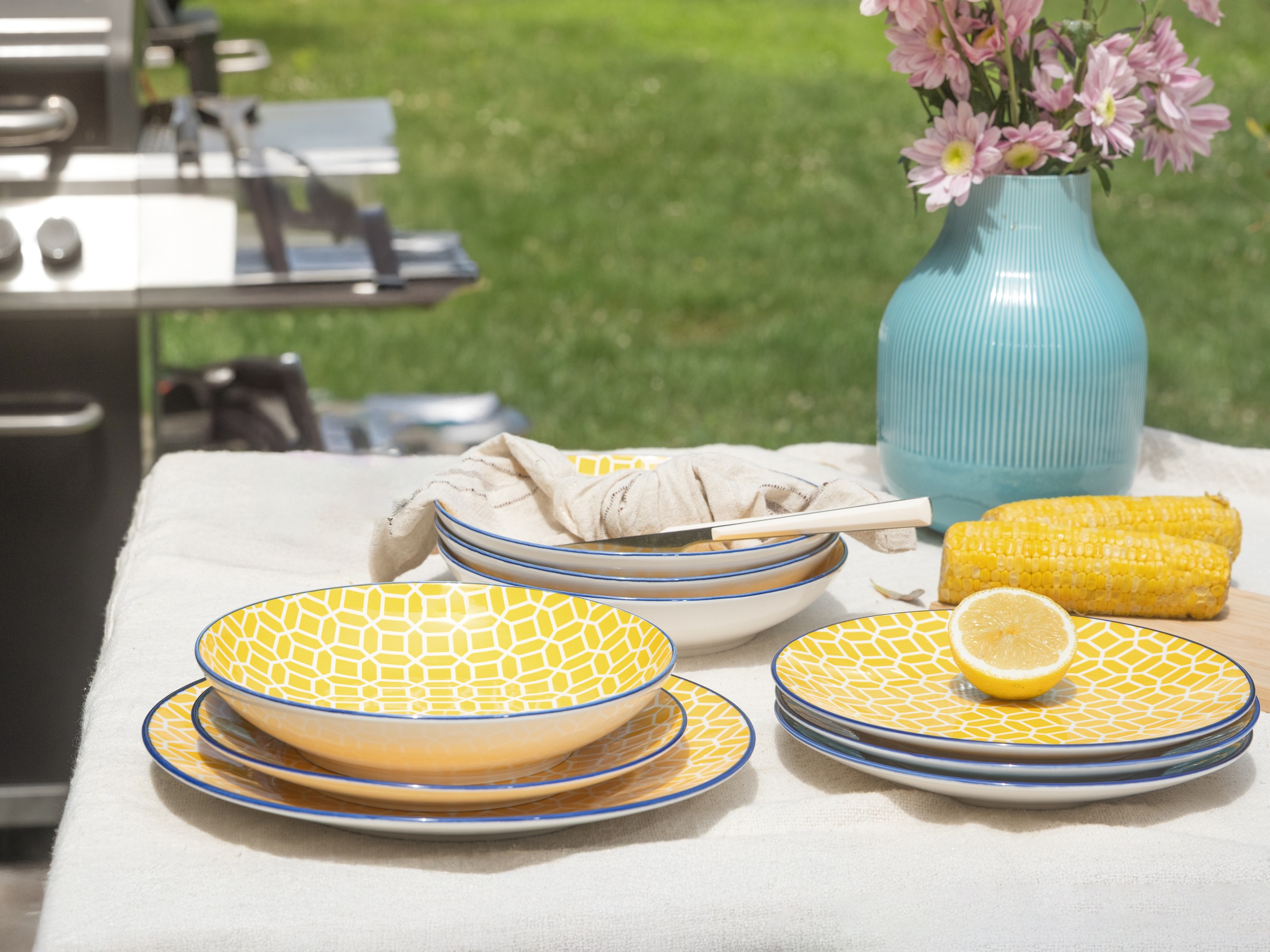 CreaTable Teller-Set »Mediterran, Teller Set 12-tlg.« Mediterraner Flair, Traditionell keramische Motive