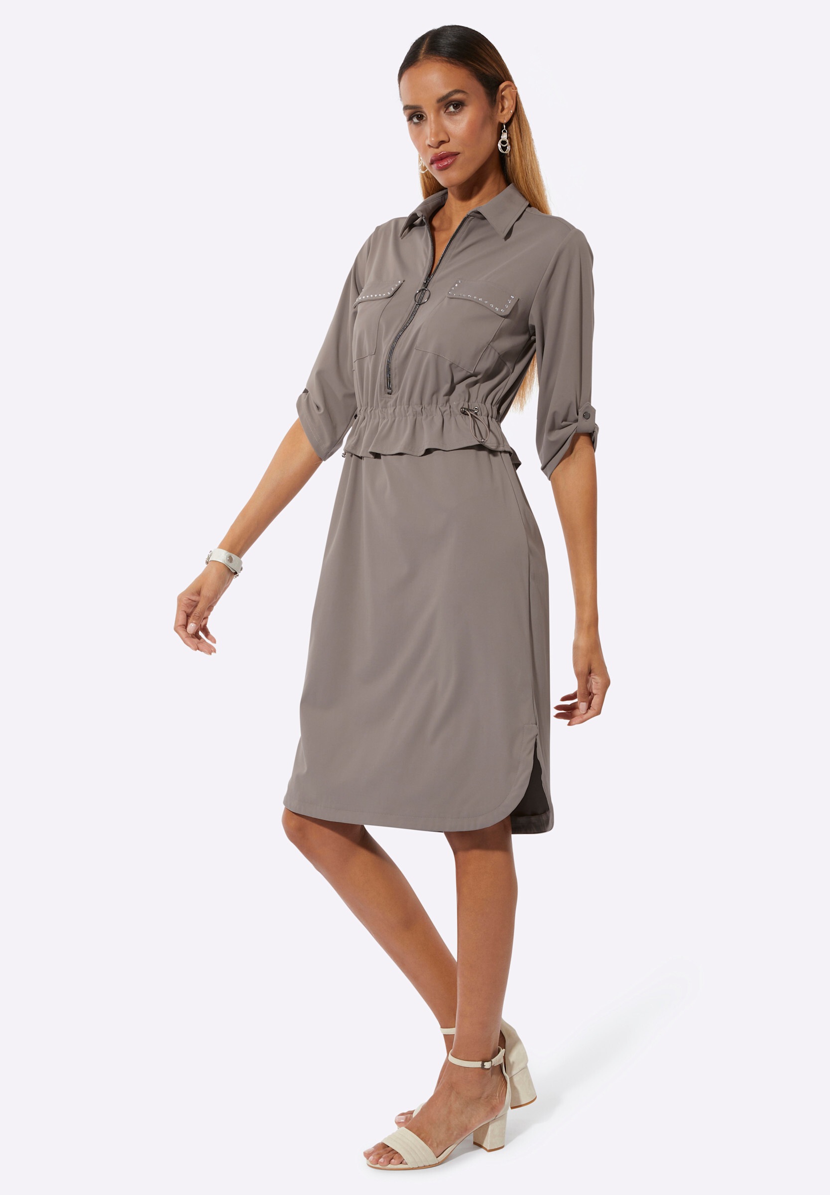 creation L Hemdblusenkleid »Kleid Polokleid in lässiger Form«