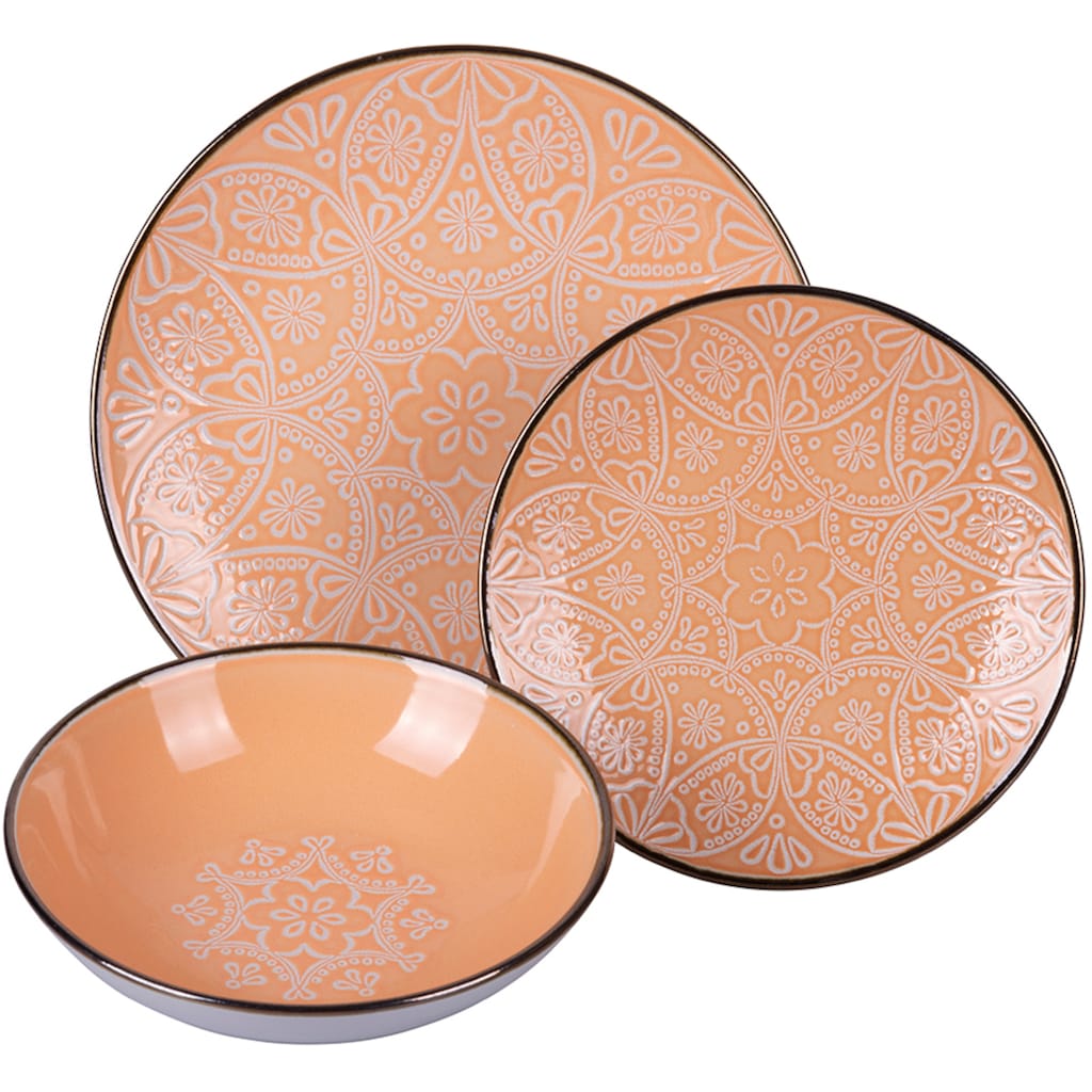 Villa d'Este Tafelservice »Geschirr-Set, Service Shades of Suncset Baku«, (Set, 12 tlg.)