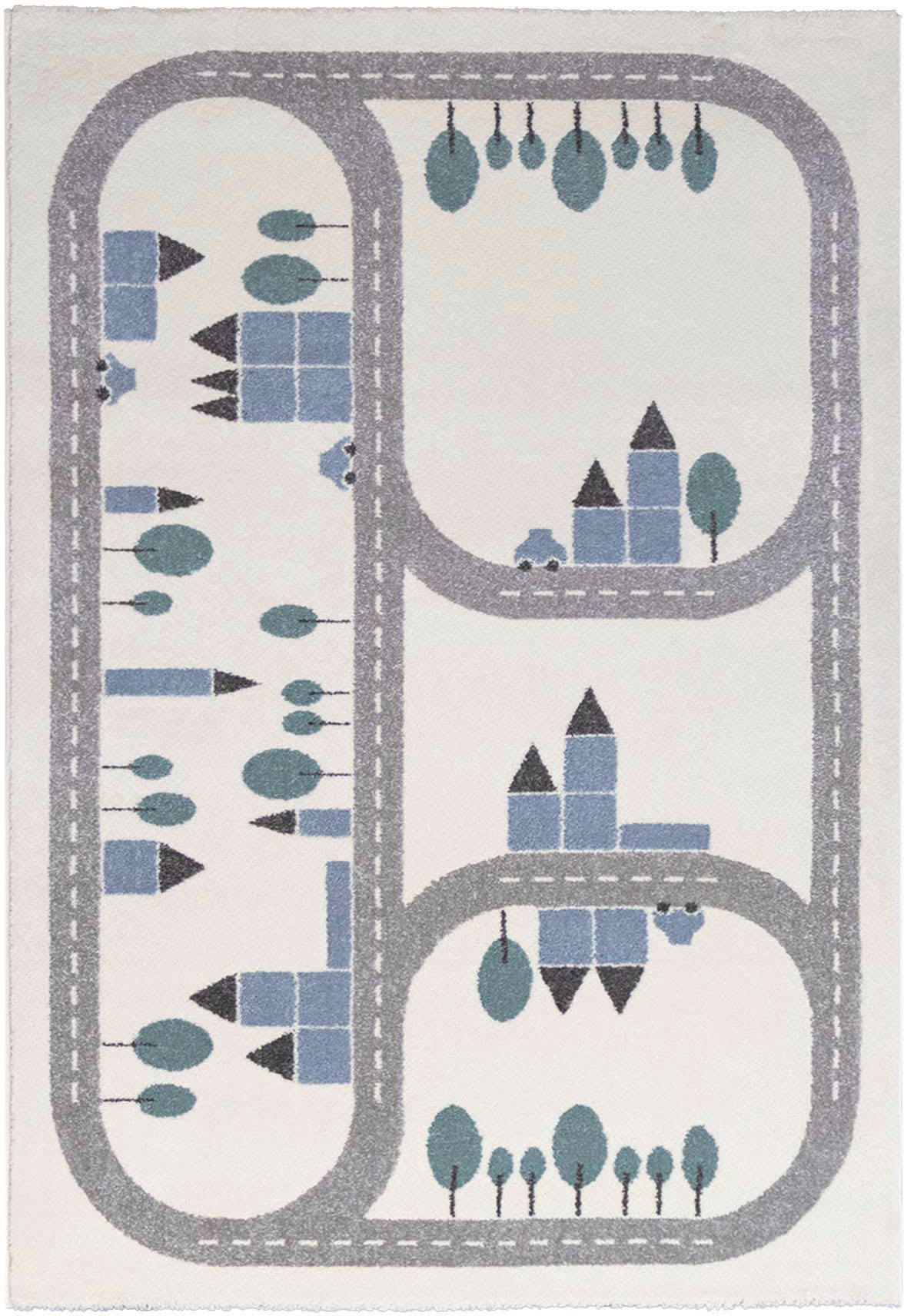 Primaflor-Ideen in Textil Kinderteppich »VILLA - Streets«, rechteckig, 11,5 mm Höhe, Kurzflor, Straßen-Spiel-Teppich, Kinderzimmer