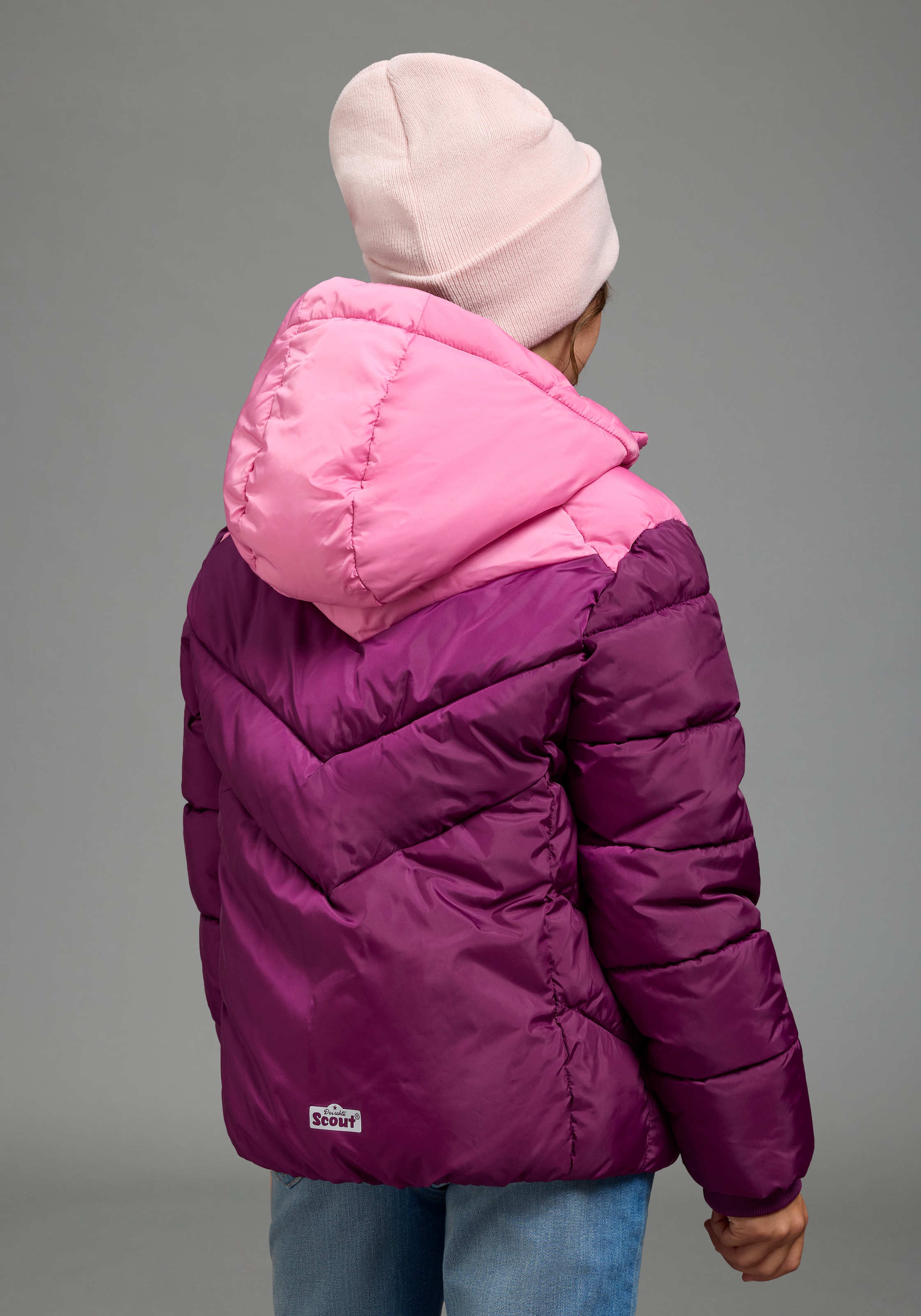 Scout Winterjacke »Gesteppte Jacke, Colorblocking - NEU von SCOUT« mit Kapuze Warme Steppjacke mit Kontrasteinsätzen, Fleecefutter