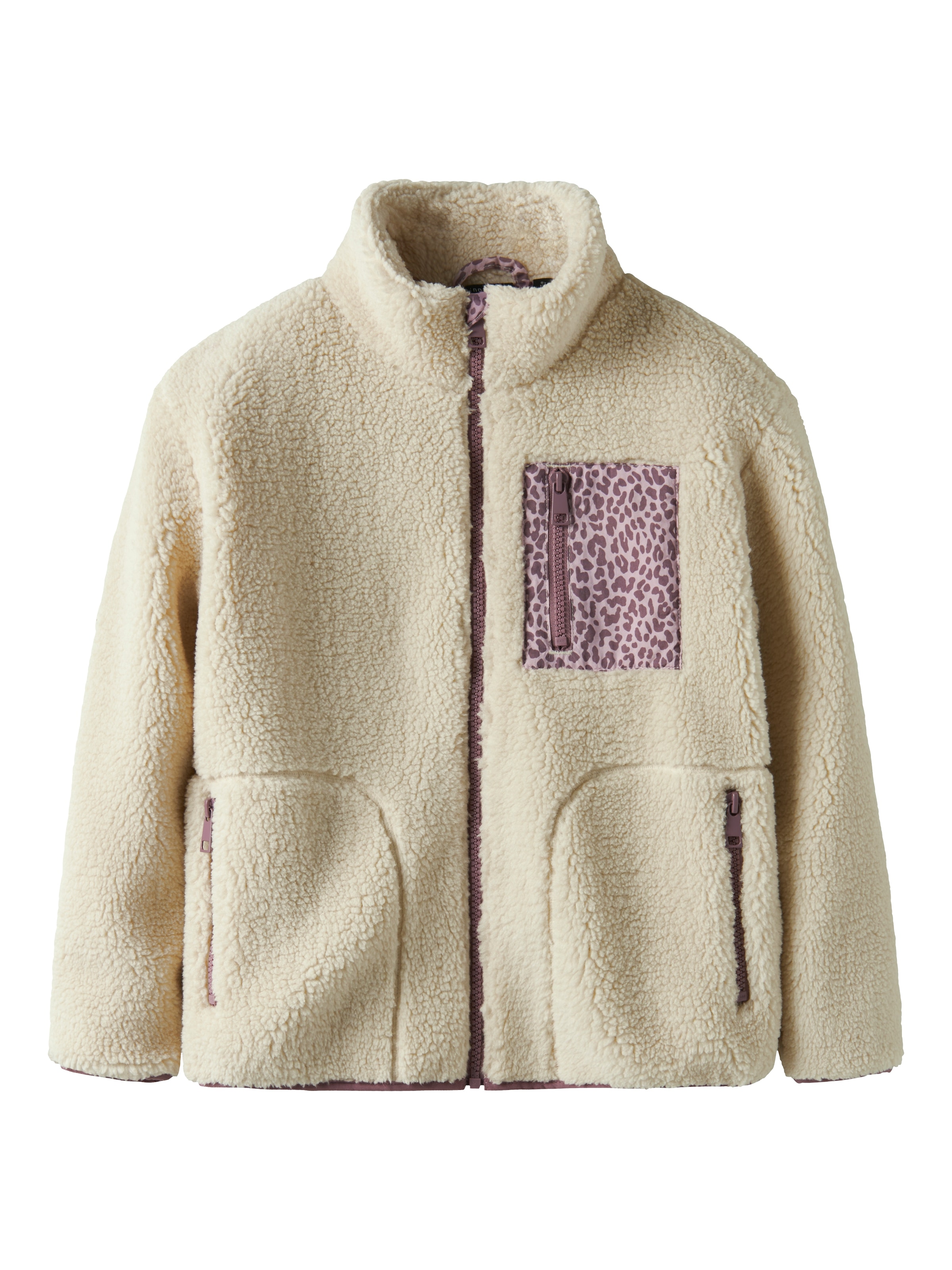 Name It Fleecejacke »NKFMONICA TEDDY JACKET« ohne Kapuze