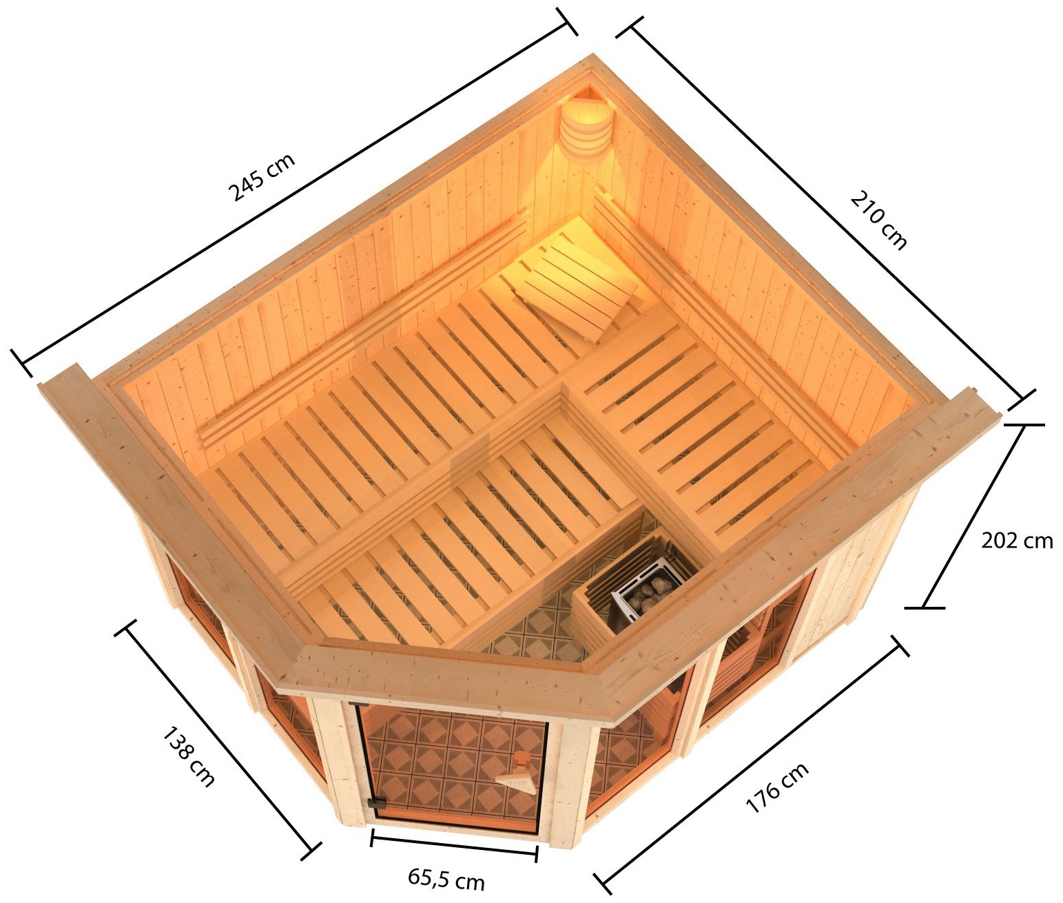 Karibu Sauna »Anike 3« Set,  ohne Ofen