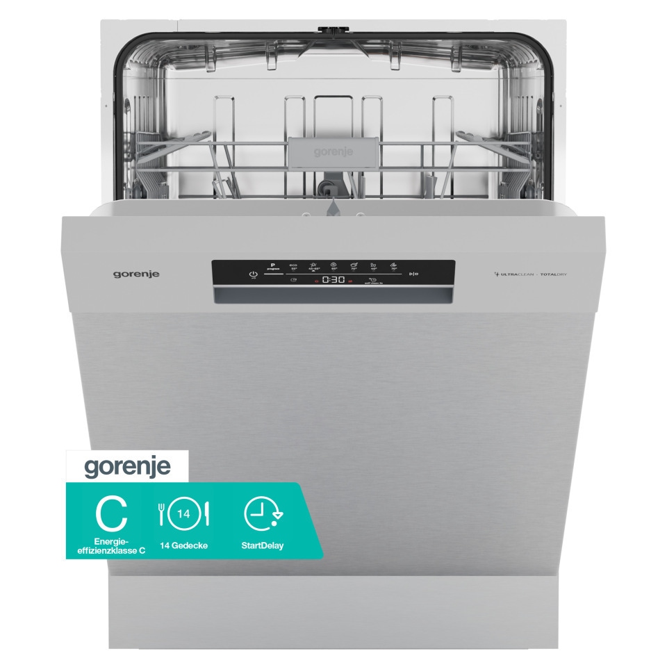 GORENJE Unterbaugeschirrspüler »GU642C90W« 9,7 l 14 tlg. Maßgedecke auto. Türöffnung, Hygiene Programm, Startzeitvorwahl