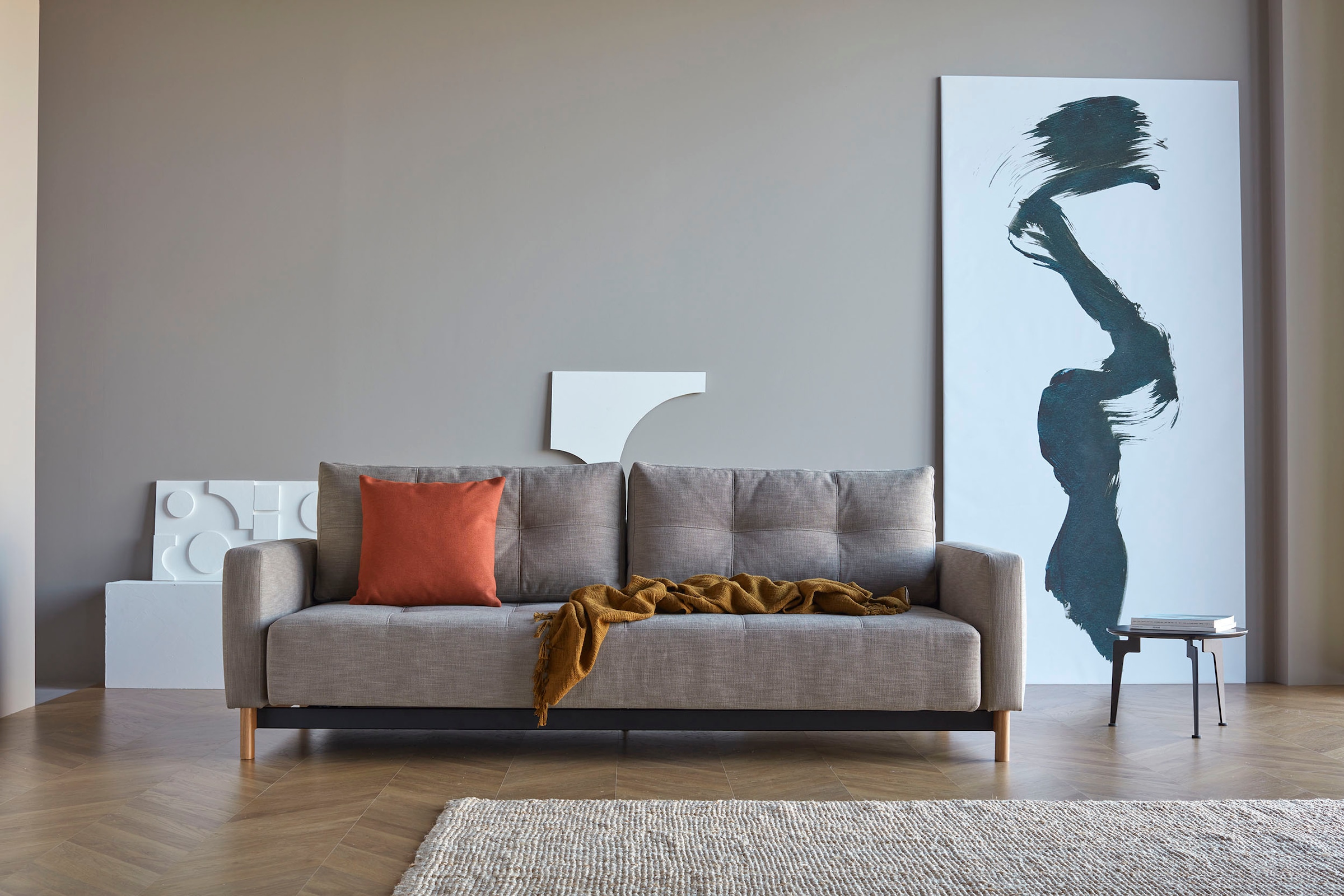 INNOVATION LIVING ™ Schlafsofa »Pyxis 3-Sitzer mit extrabreiter Bettfunktion, Skandi-Design«, Multifunktionssofa, extrabequem durch Taschenfederkern, Dauerschläfer