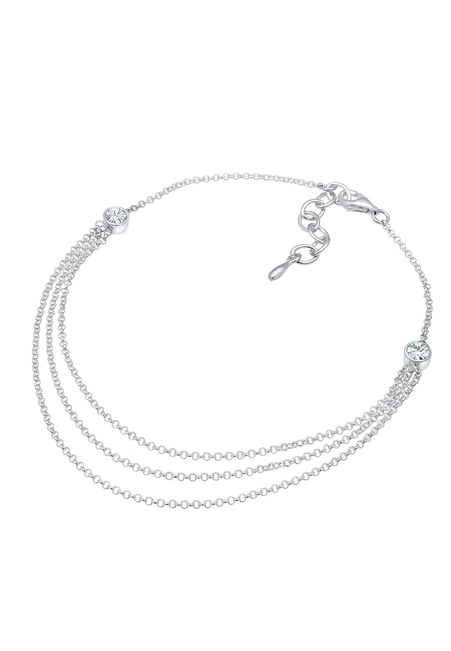 Elli Fußkette »Fußschmuck Solitär Sommer Kristalle 925 Silber«