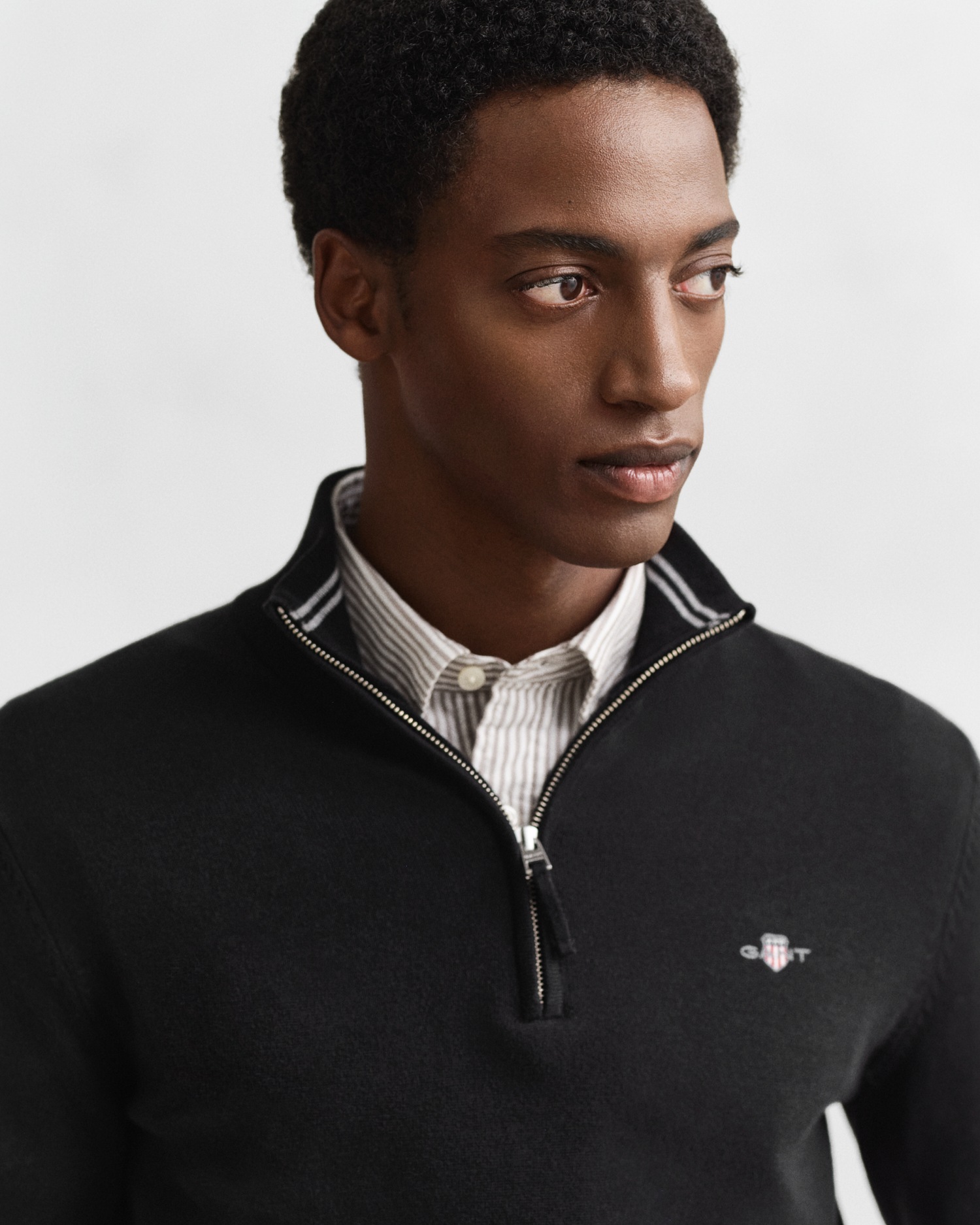 Gant Troyer »CLASSIC COTTON HALF ZIP« mit gerippten Details