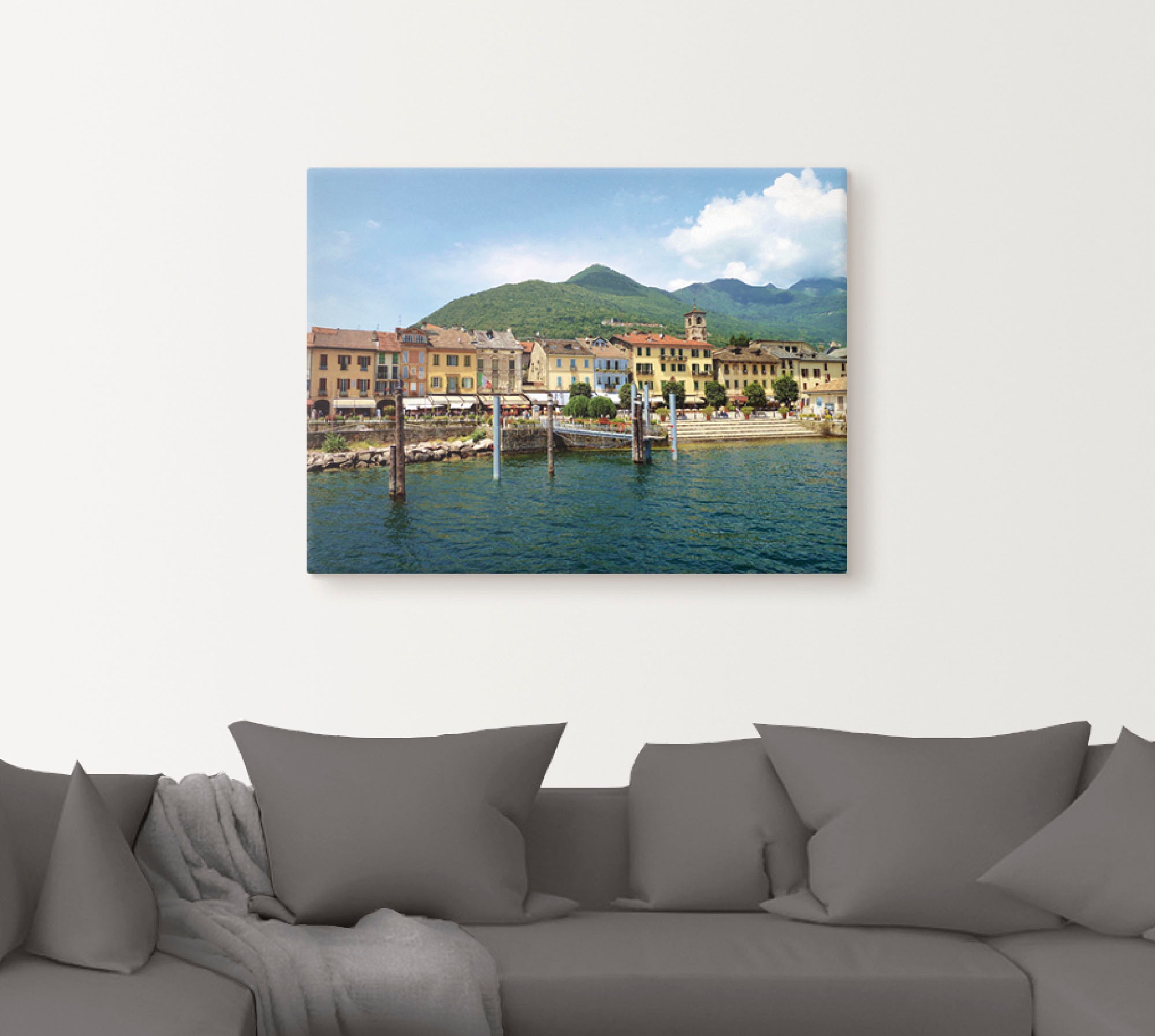 Artland Wandbild »Cannobio am Lago Maggiore«, Gewässer, (1 St.), in vielen Größen & Produktarten -Leinwandbild, Poster, Wandaufkleber / Wandtattoo auch für Badezimmer geeignet