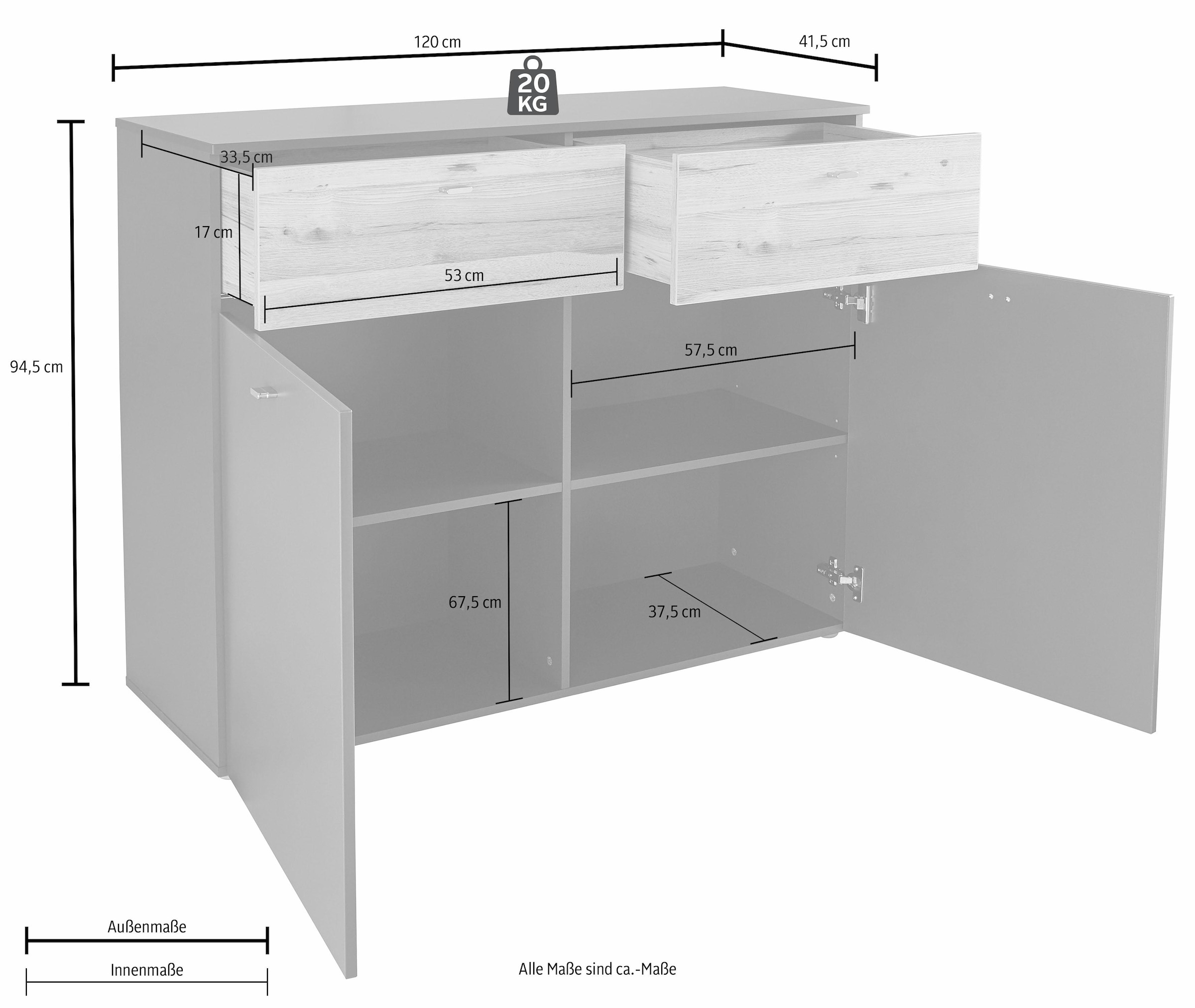 FORTE Kommode, Breite 120 cm