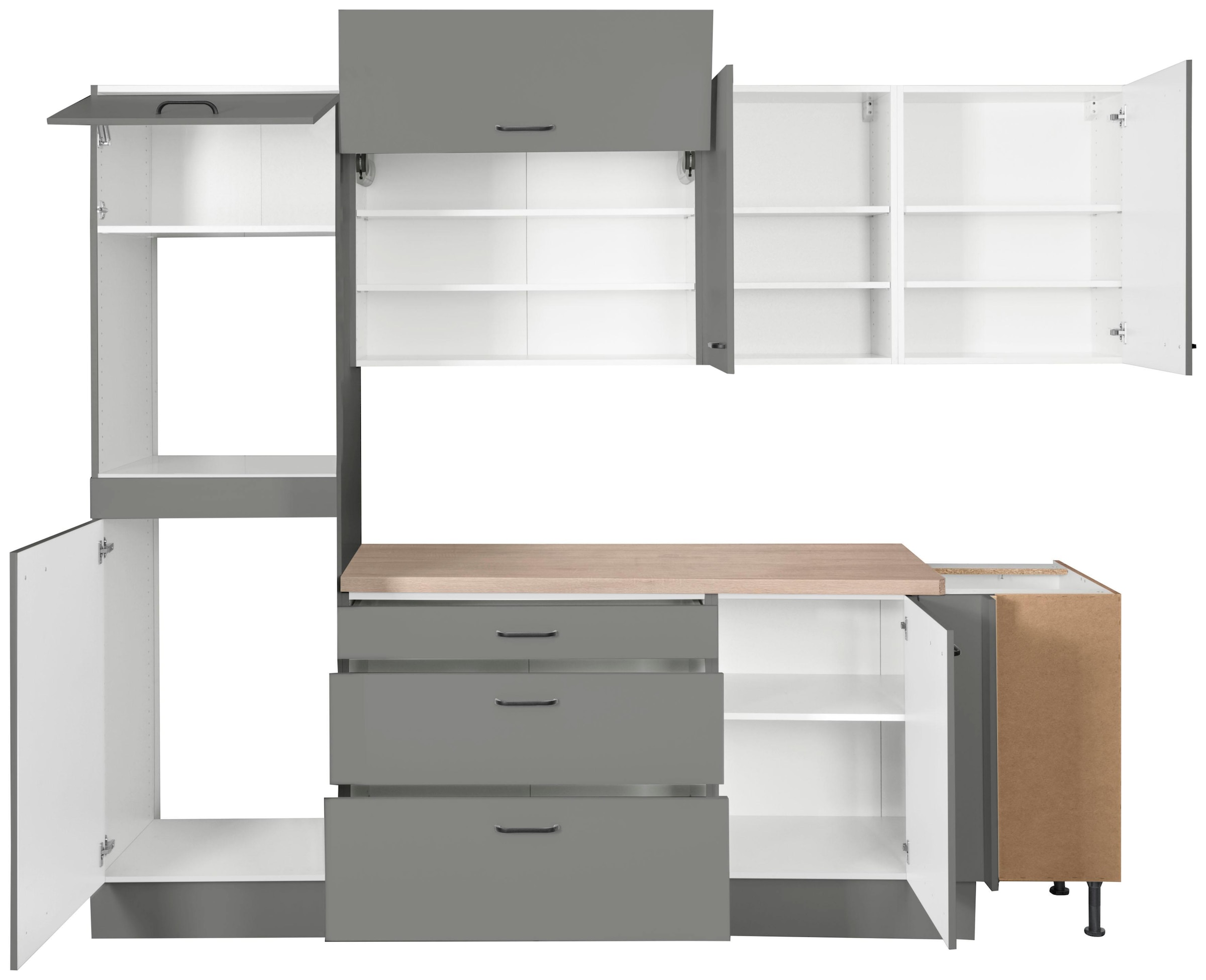 OPTIFIT Winkelküche »Elga«, Premium-Küche mit Soft-Close-Funktion, Stellbreite 265 x 175 cm