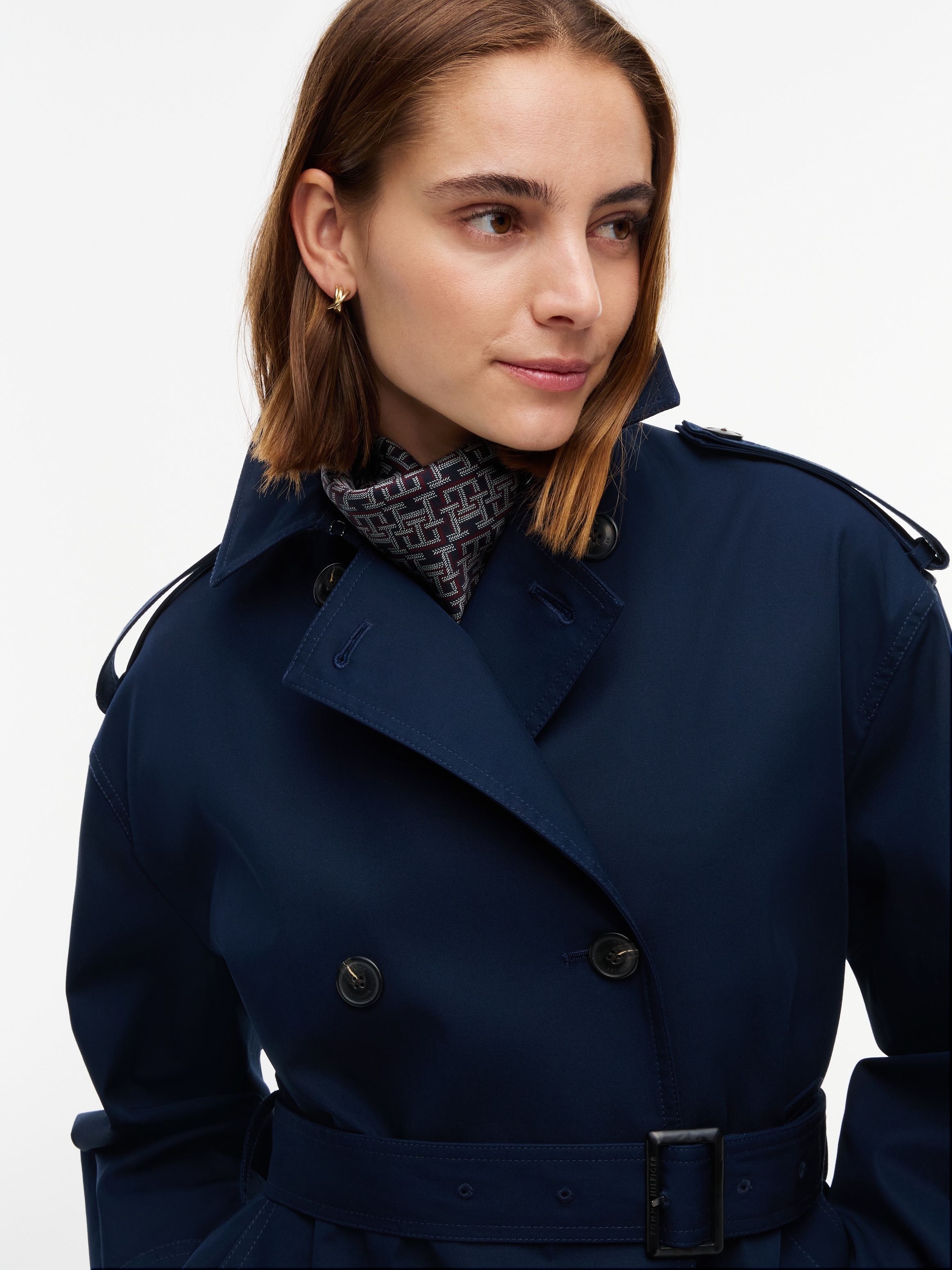 Tommy Hilfiger Kurzjacke »COTTON SHORT TRENCH« Baumwolle, Trenchcoat Style