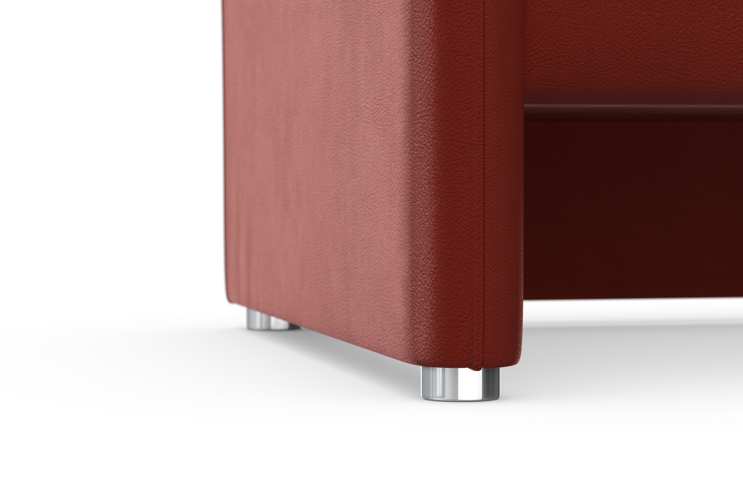 DOMO collection 2,5-Sitzer »Pina, schmale Armlehnen, mit Federkern, kompakt & elegant«, Hoher Sitzkomfort, Luxus-Microfaser Lederoptik, rot, Breite 199 cm